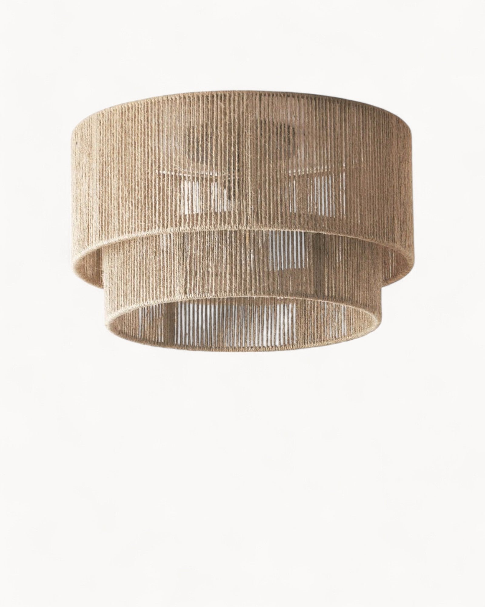 Golden Drift Ceiling Light - Jute Shade, Black Canopy, Ø 45 cm