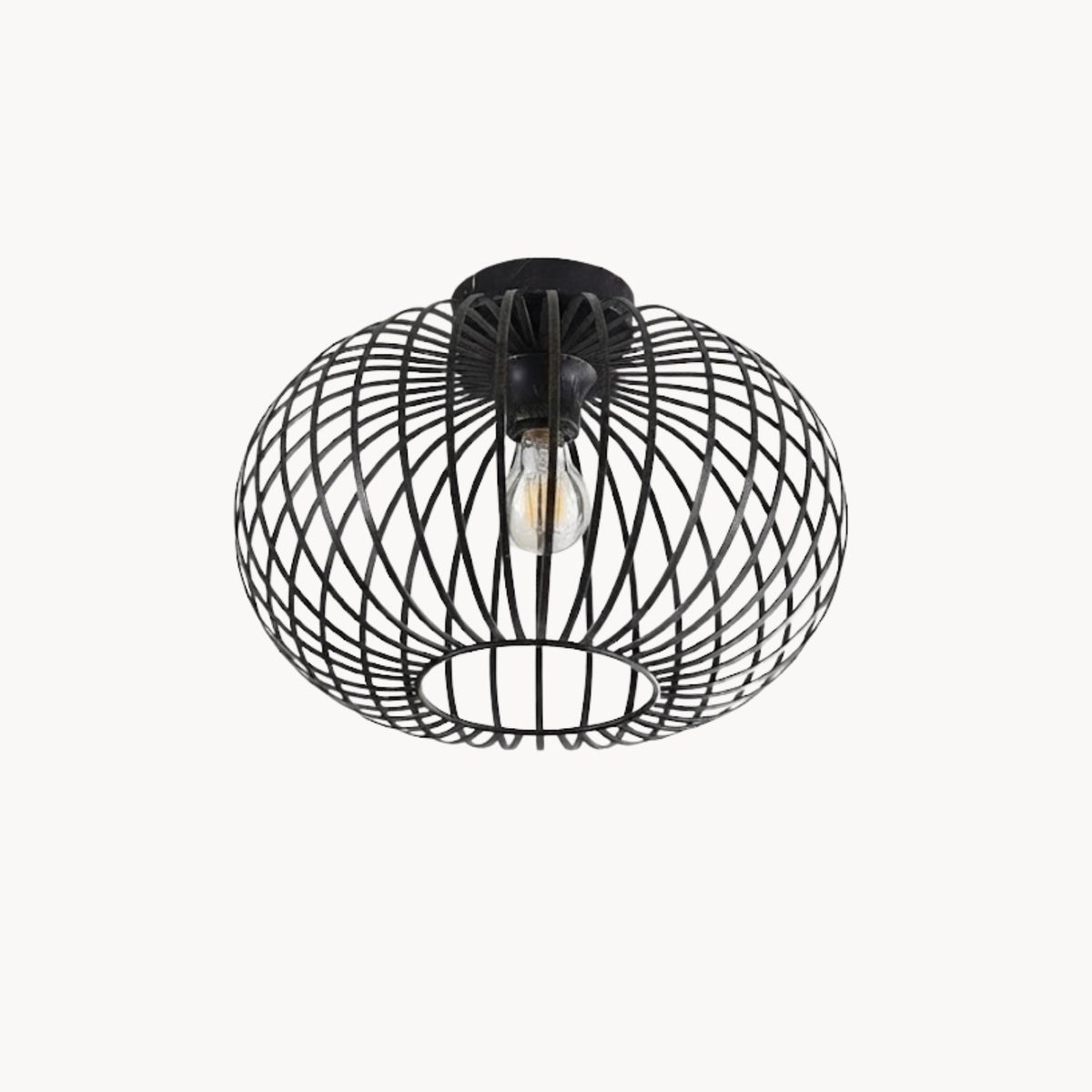 Plafondlamp - Retro Zwart-Goud - Rond Metaal - Ø30 cm