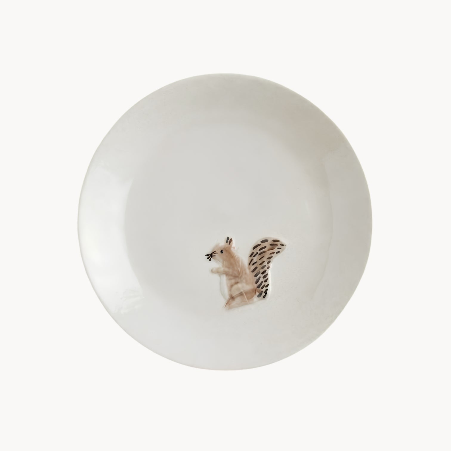 Ceramic Dessert and Snack Plate with Animal Motifs