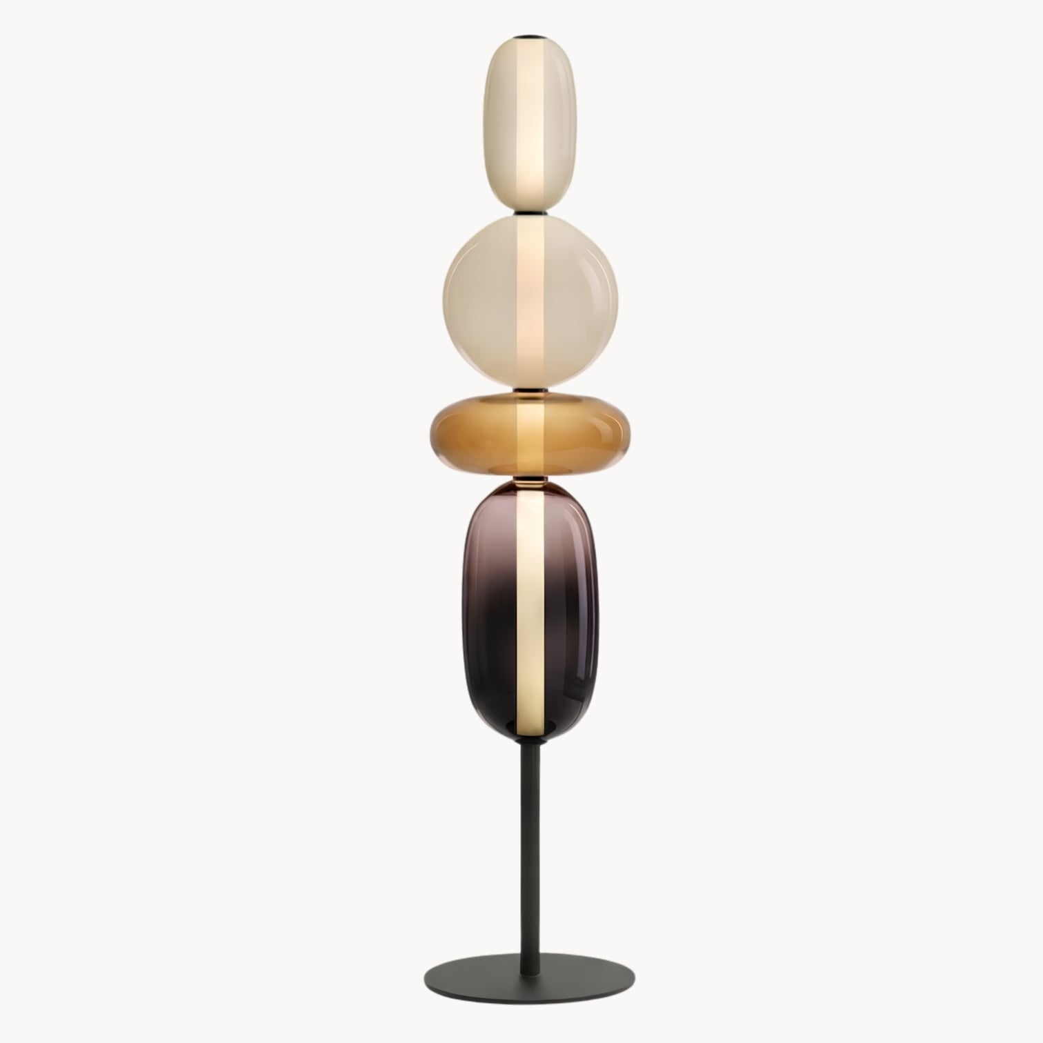Lunensa Floor Lamp Glass White – Glass Ball Floor Light E27, Design, for Living Room & Reading Corner