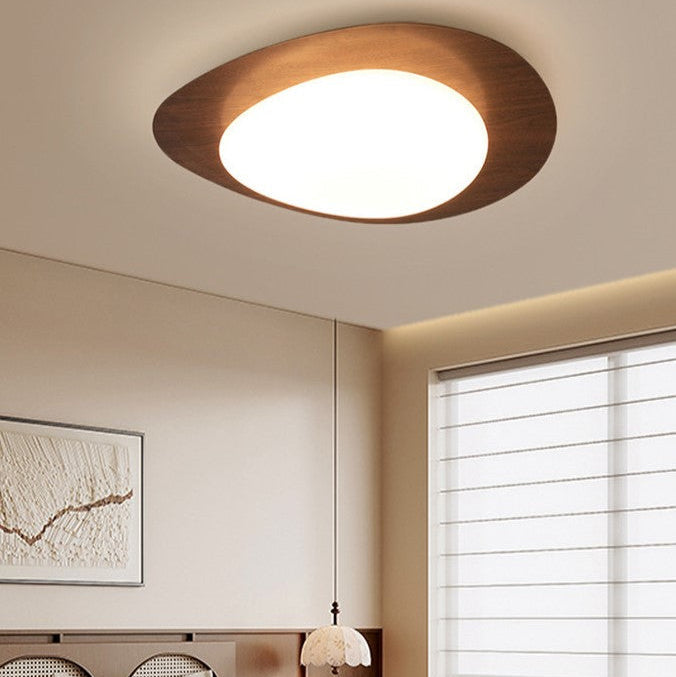 Minimalist LED Ceiling Light in Wood Look