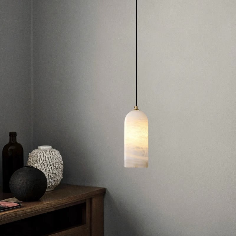 Modern Alabaster and Copper Pendant Light for Stylish Accent Lighting