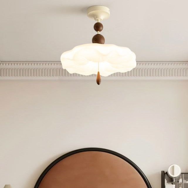 Vintage Cream Cloud-Shaped Bedroom Ceiling Light