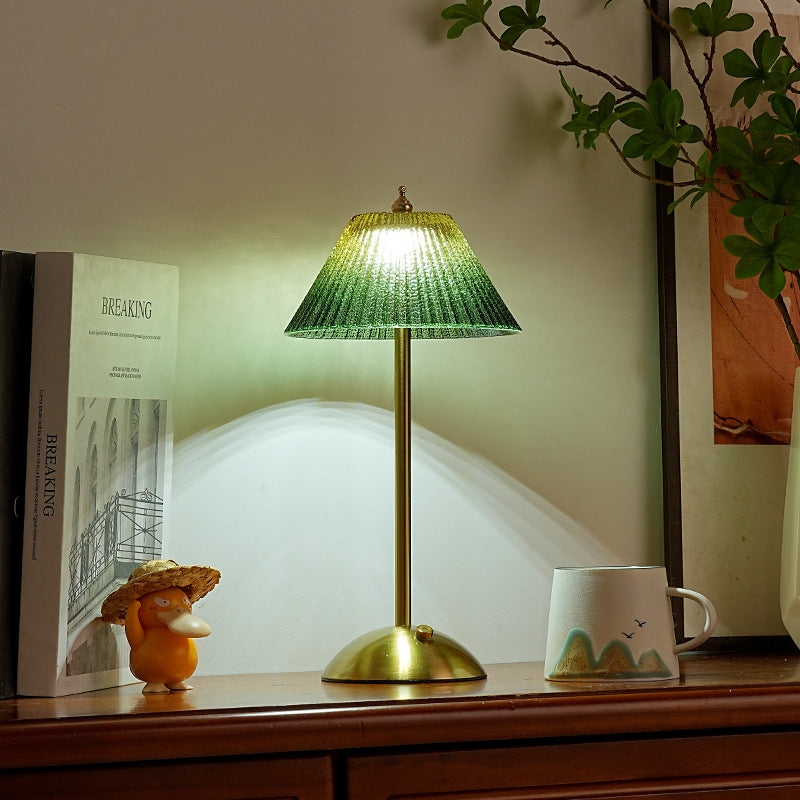 Decorative Glass Table Lamp – Elegant Bedside Lamp with Modern Design