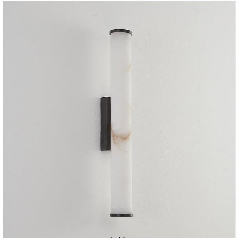 Linear Marble Wall Lamp with Brass Structure