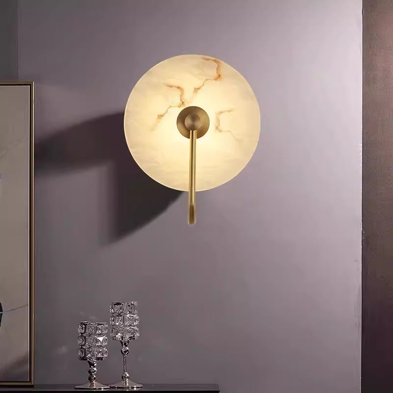 Moderne Alabaster Wandleuchte mit elegantem Kreisdesign