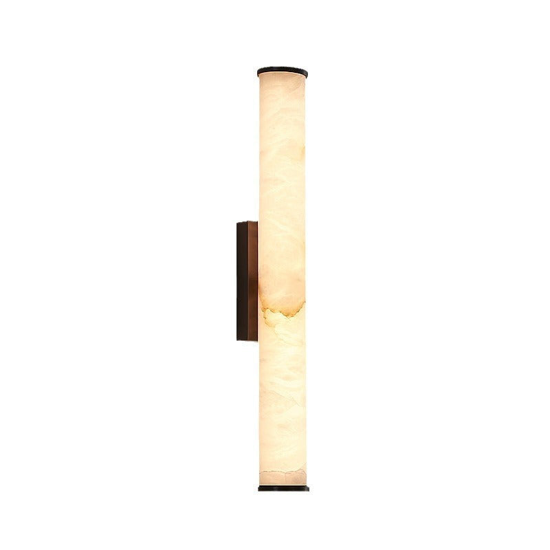 Linear Marble Wall Lamp with Brass Structure