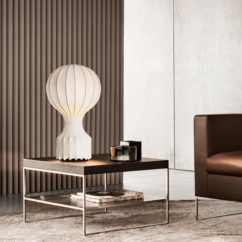 Wabi-Sabi Mushroom-Design Fabric Table Lamp