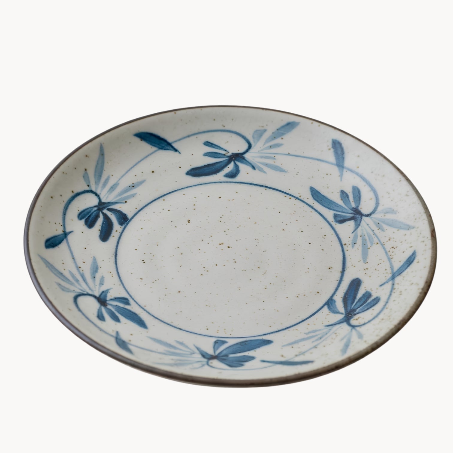 Handcrafted Hand-Painted Breakfast Plate in Blue and White