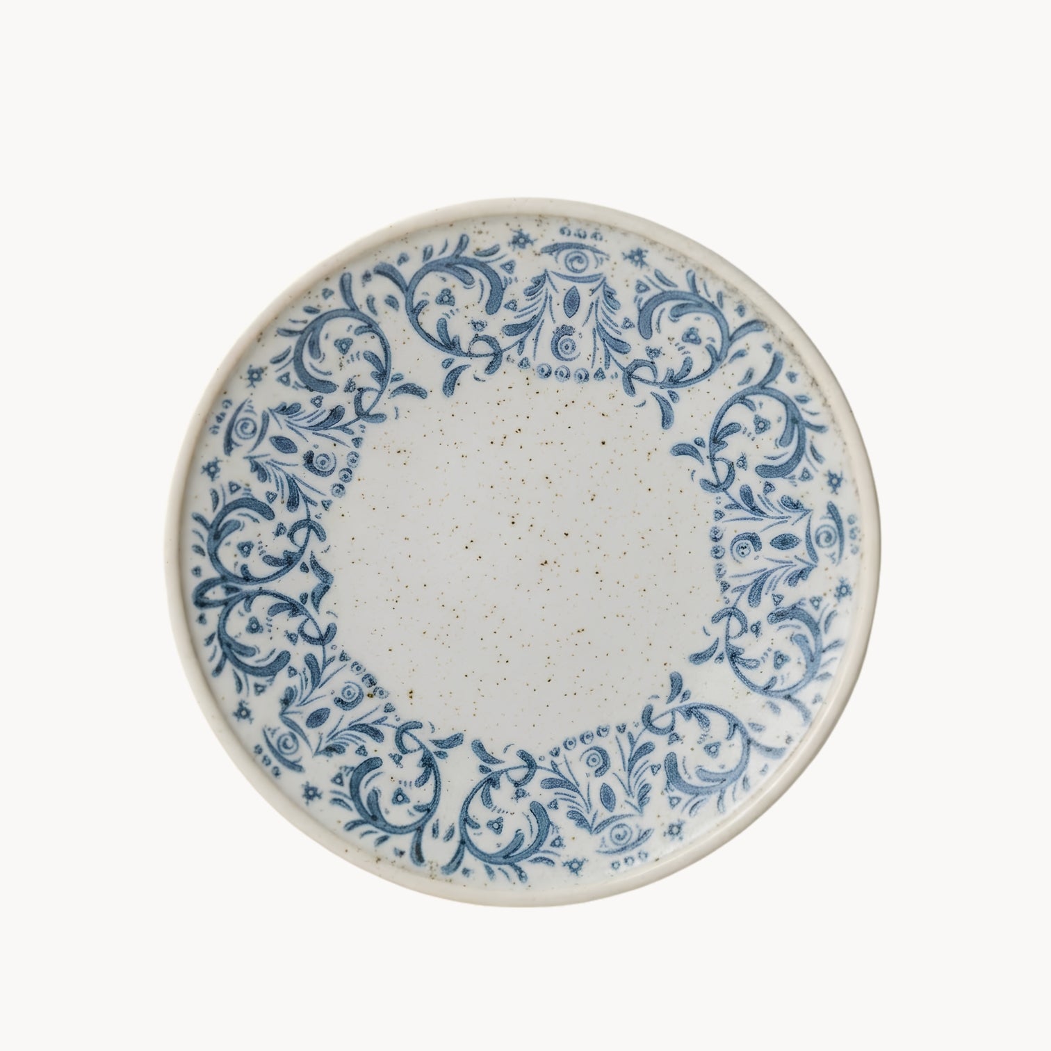Handcrafted Hand-Painted Breakfast Plate in Blue and White