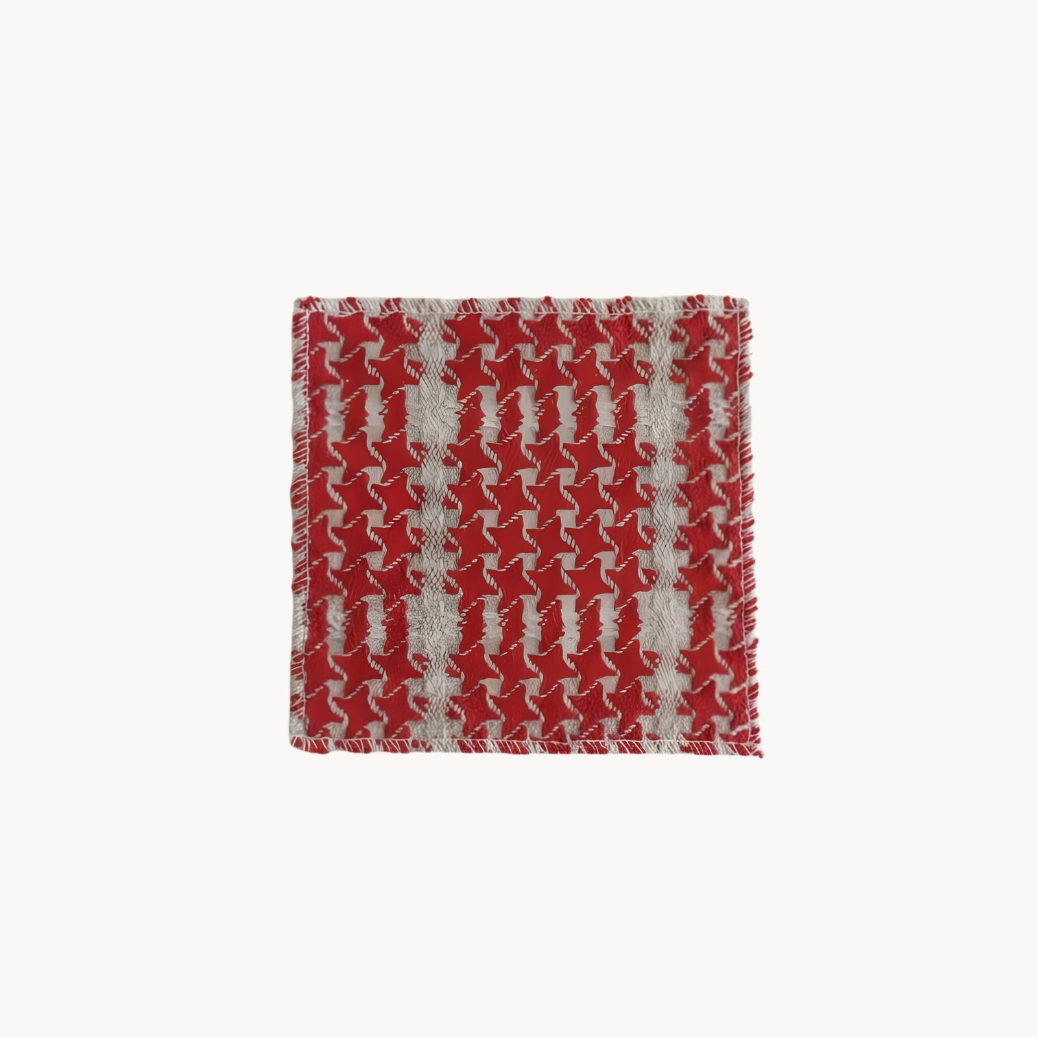 Handwoven Cotton Coaster in Vintage Style