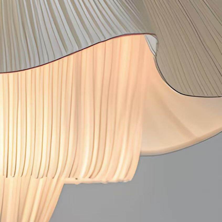 French-Inspired Pendant Light with Fabric Shade in Romantic Design
