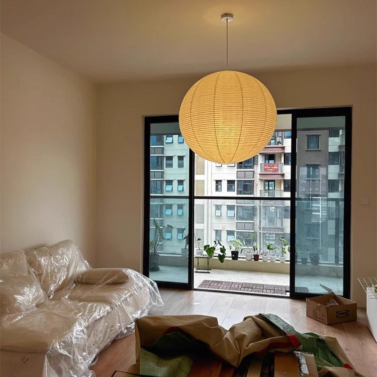 Wabi-Sabi Reispapier Laternen Pendelleuchte