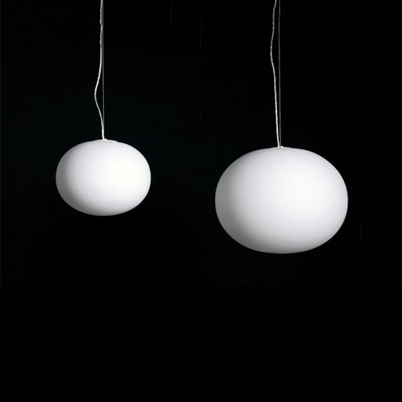 Moderne Glas Pendelleuchte – Kugelförmige Hängelampe in Weiß mit Warmweißer LED