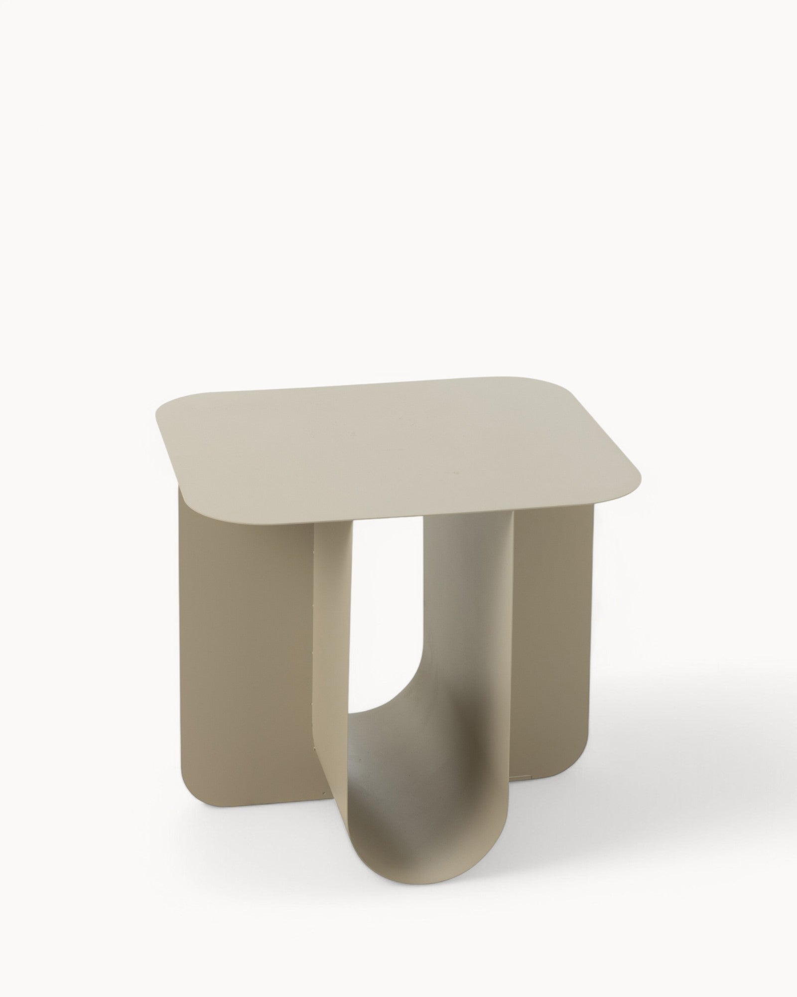 J-Line – Side Table – Square Metal Beige – Modern & Sturdy Design, 39 cm