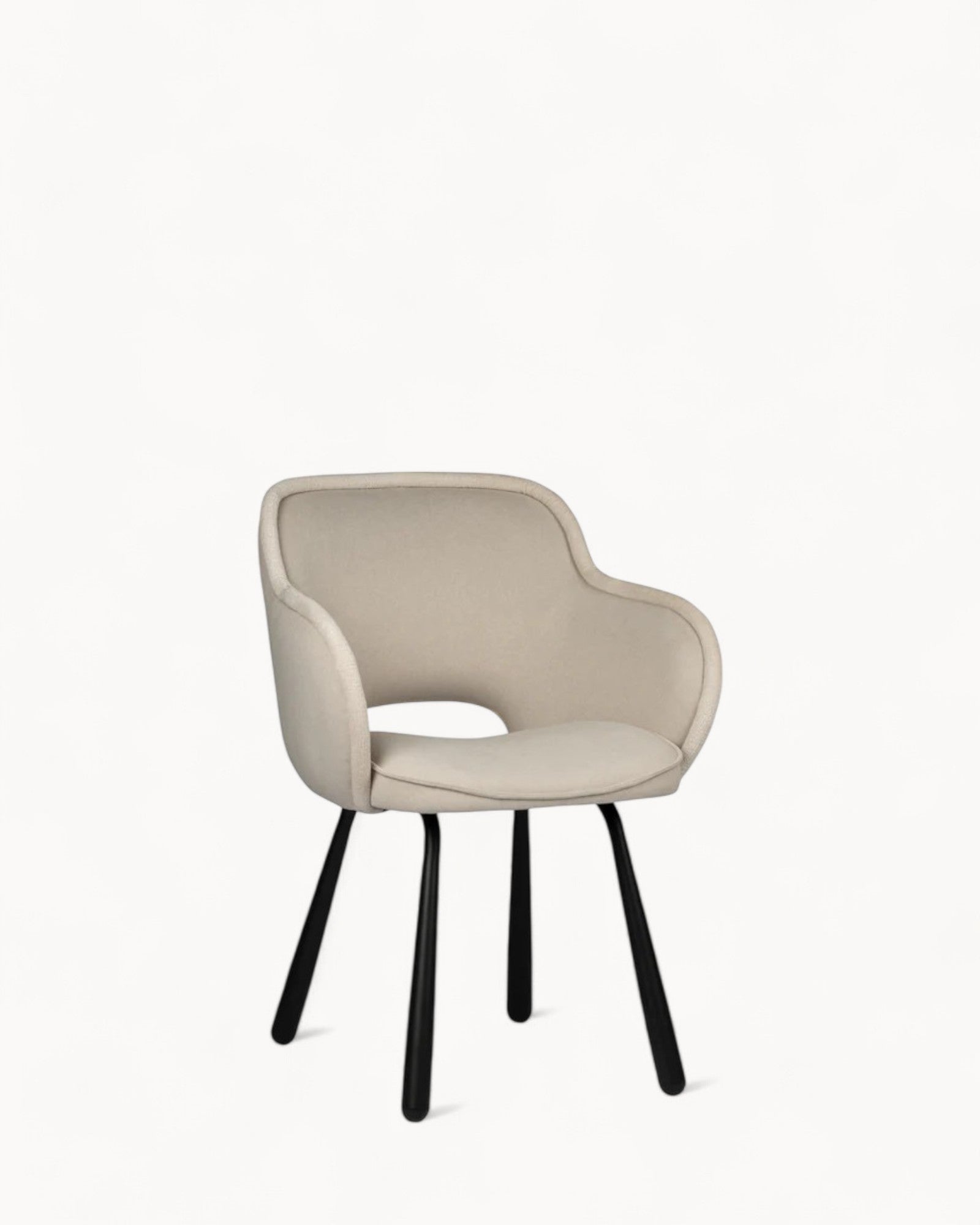 Stone Elegance - Elephant Chair - Beige/Black - Stone & Metal Frame