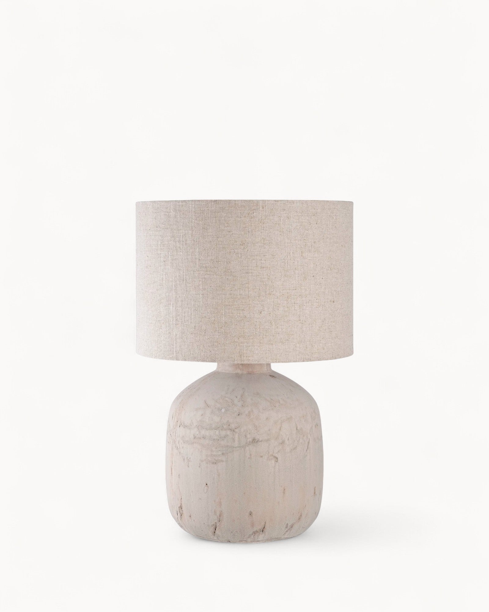 Ceramic Table Lamp in Stone Look Light Brown with E27 Socket