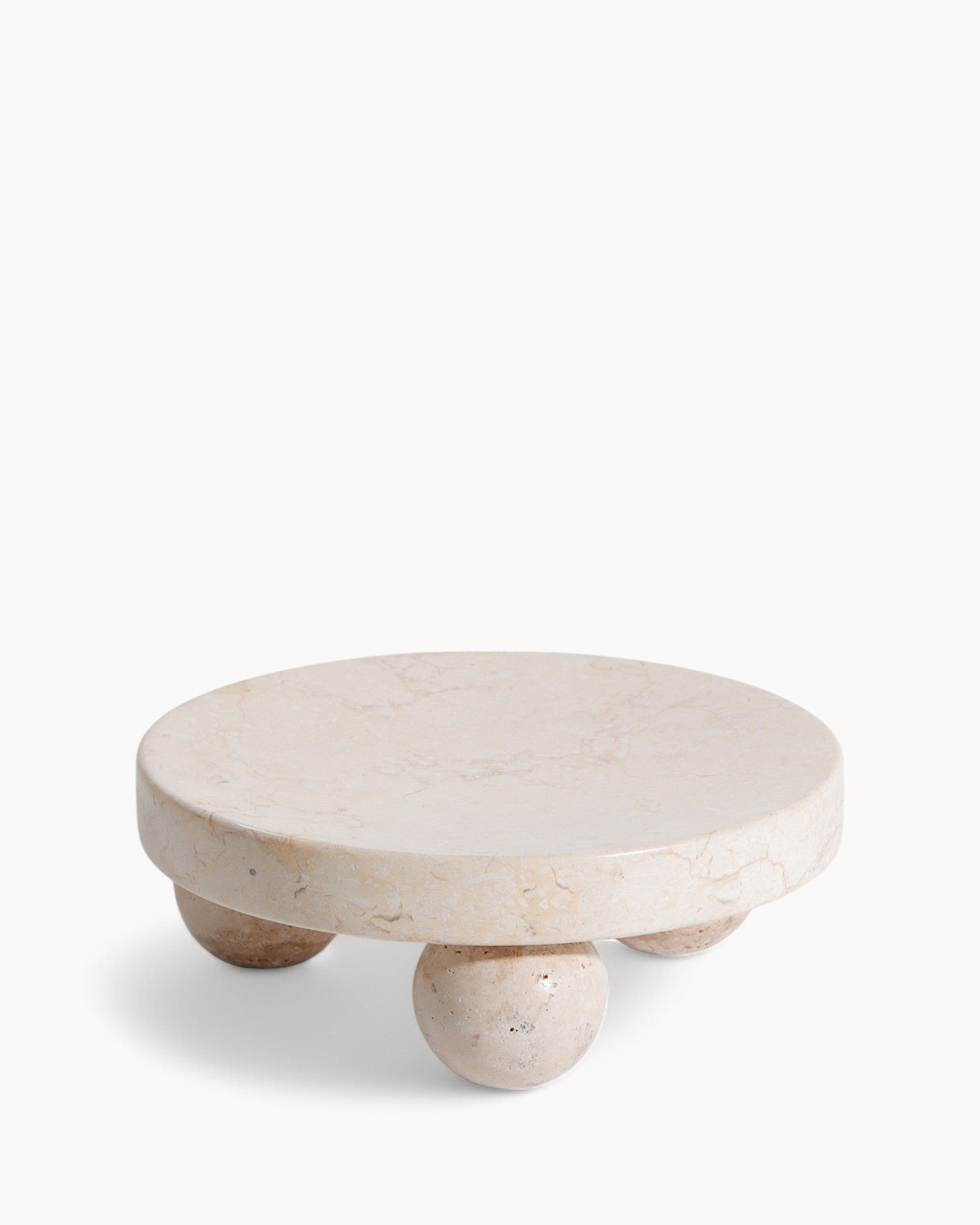 Wabi-Sabi Marble Tray - Beige Round 23x9 cm - Decorative Bowl