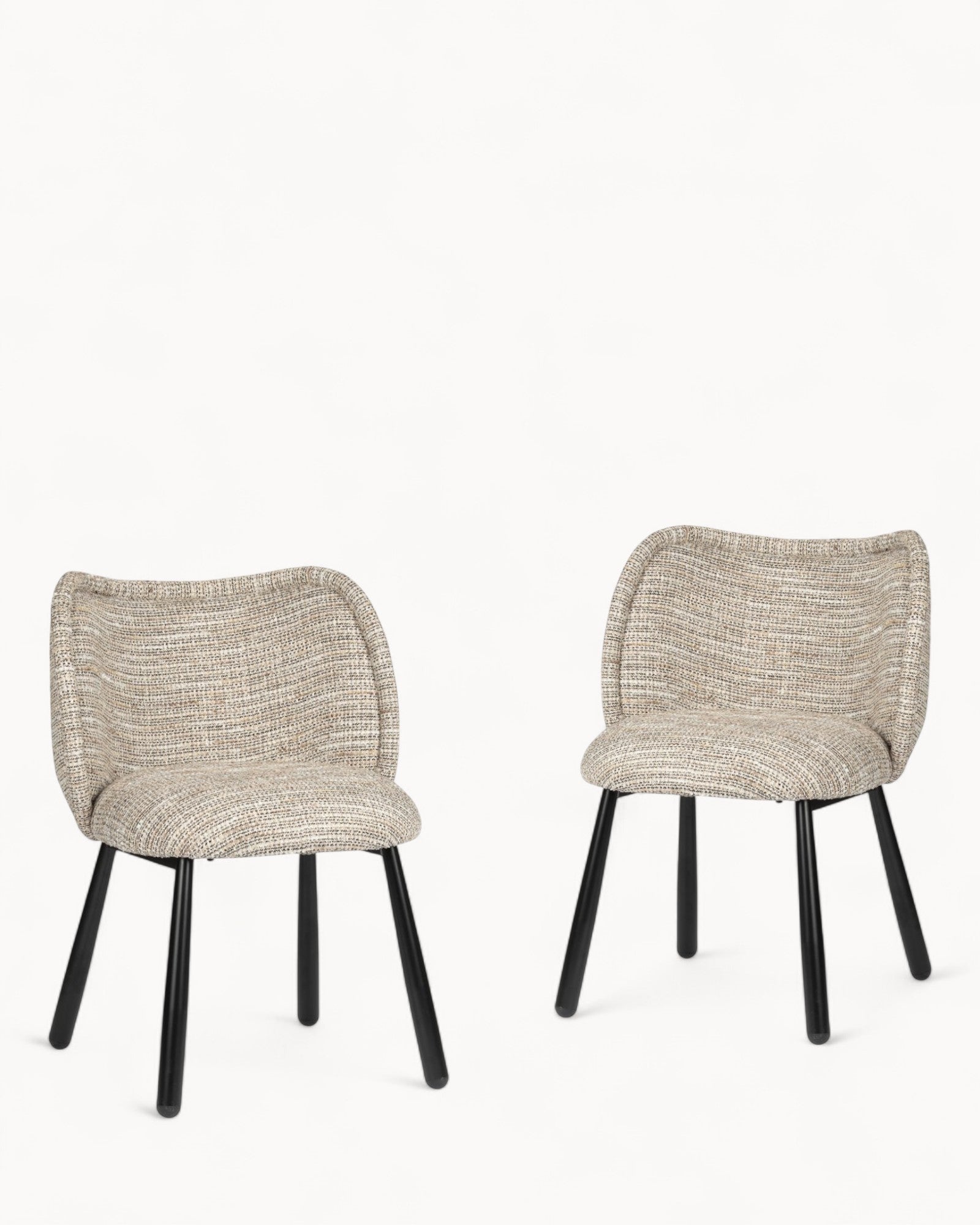 Pole to Pole Chair Set - Beige - Modern - Upholstered - Set of 2