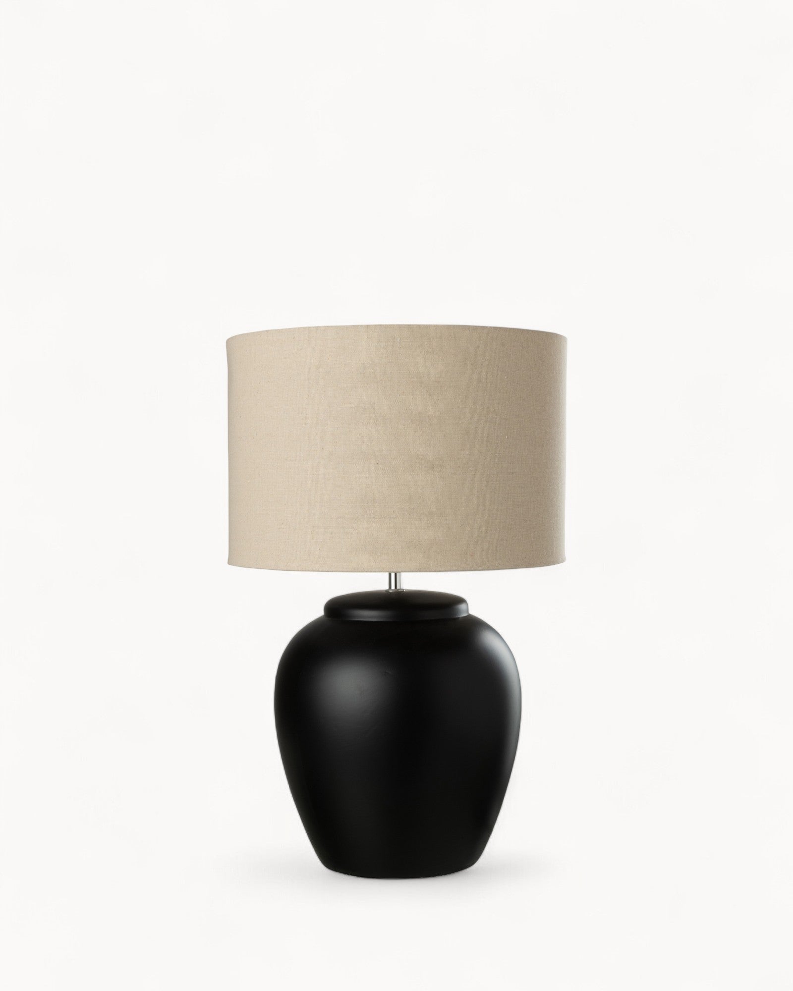J-Line – Table Lamp – Meli Light – Black Ceramic Base with Linen Shade – Large