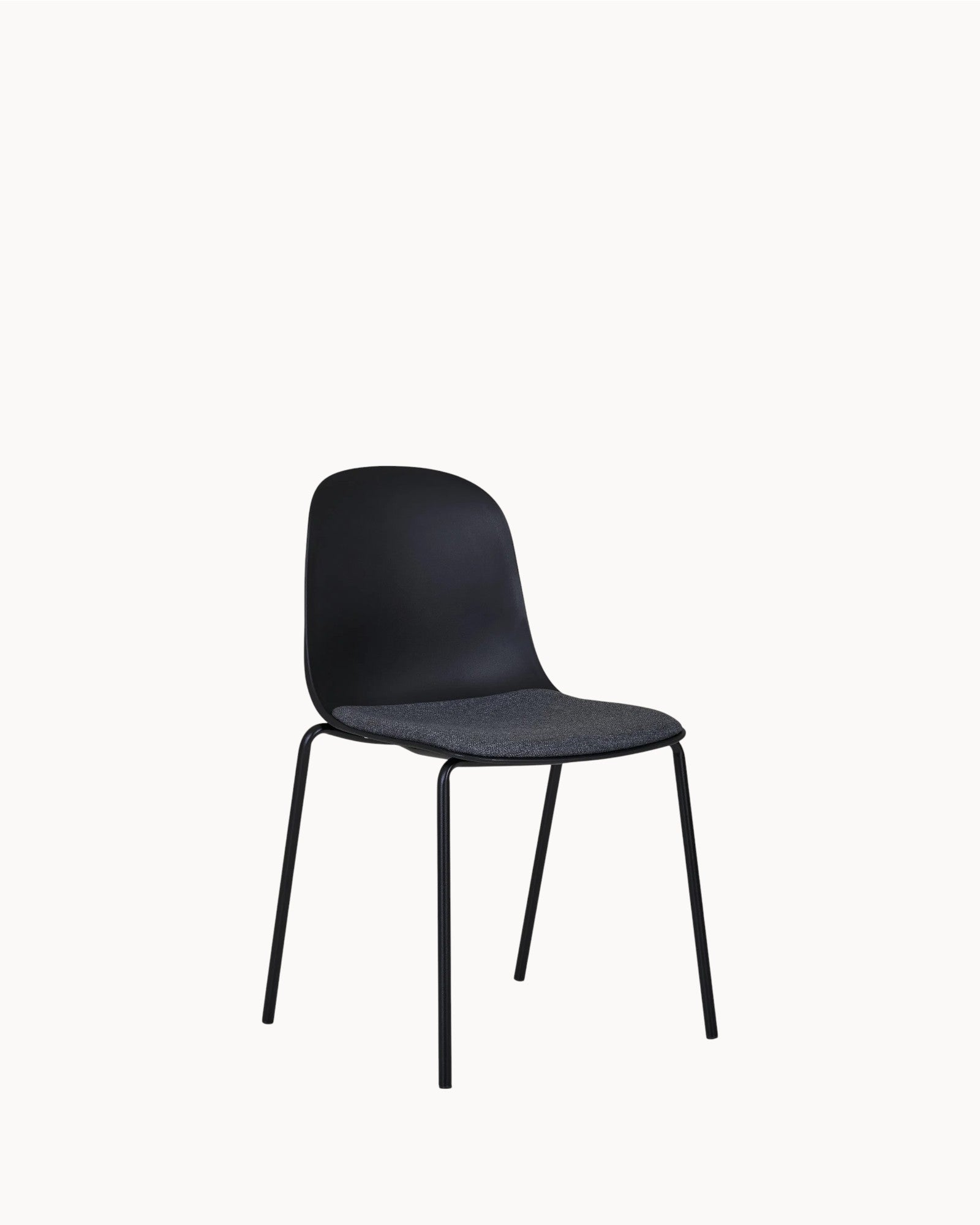 Madalena Dining Chair - Black, Metal Frame, Polyester Cover, 85 cm