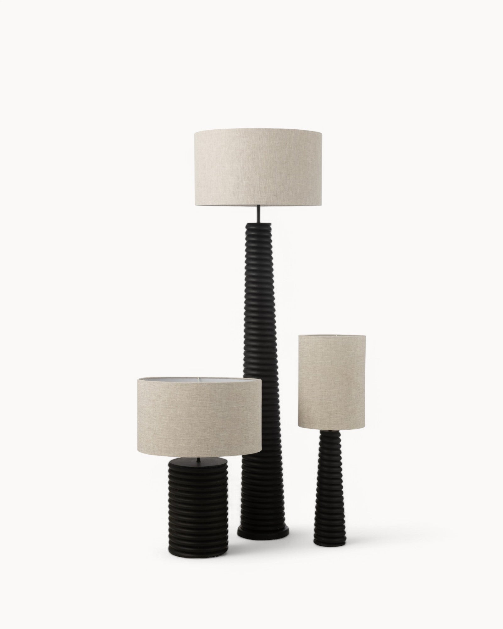 J-Line - Tischleuchte - Ailanthus Holz Schwarz/Grau - 70 cm - E27