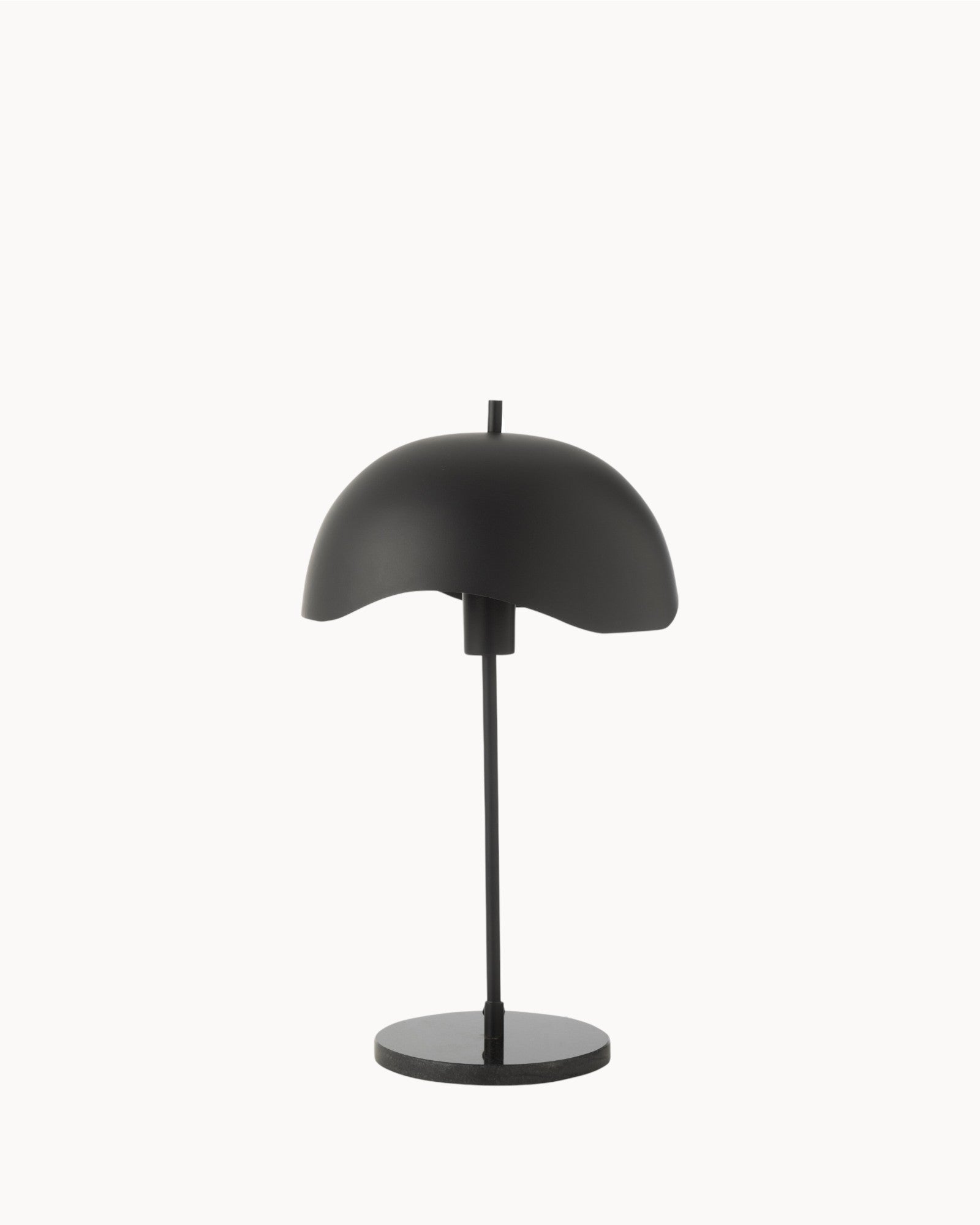 Table Lamp - Modern Black - Metal with Marble Base - E27 Socket