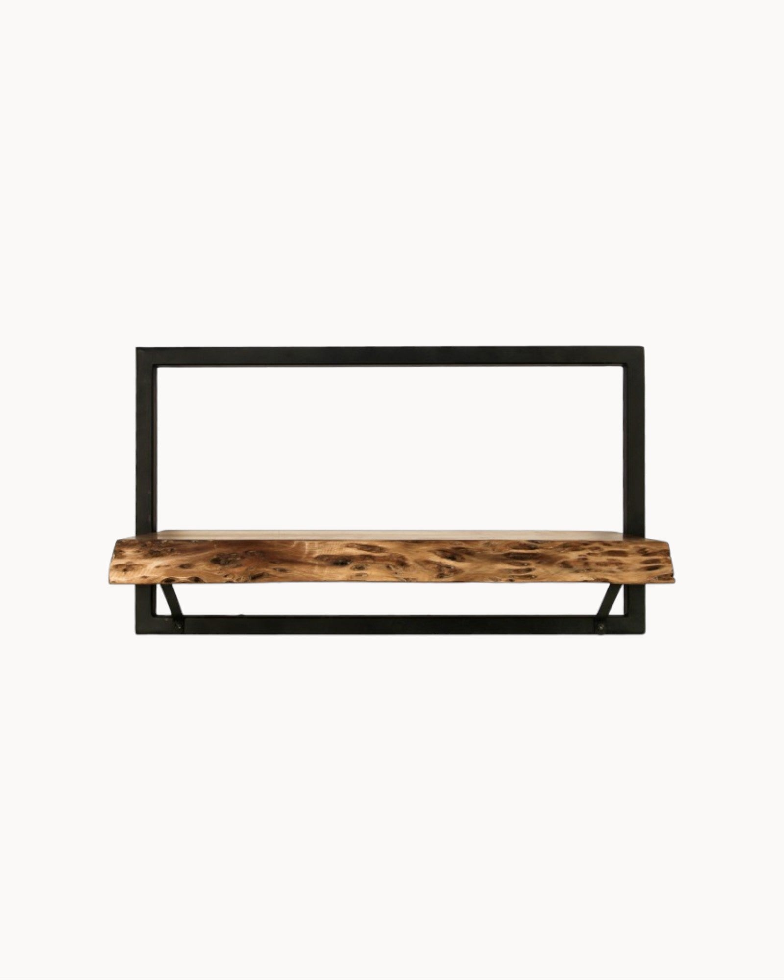 HSM Collection - Levels Live Edge Wall Shelf - Acacia/Black - 56x22x32 cm