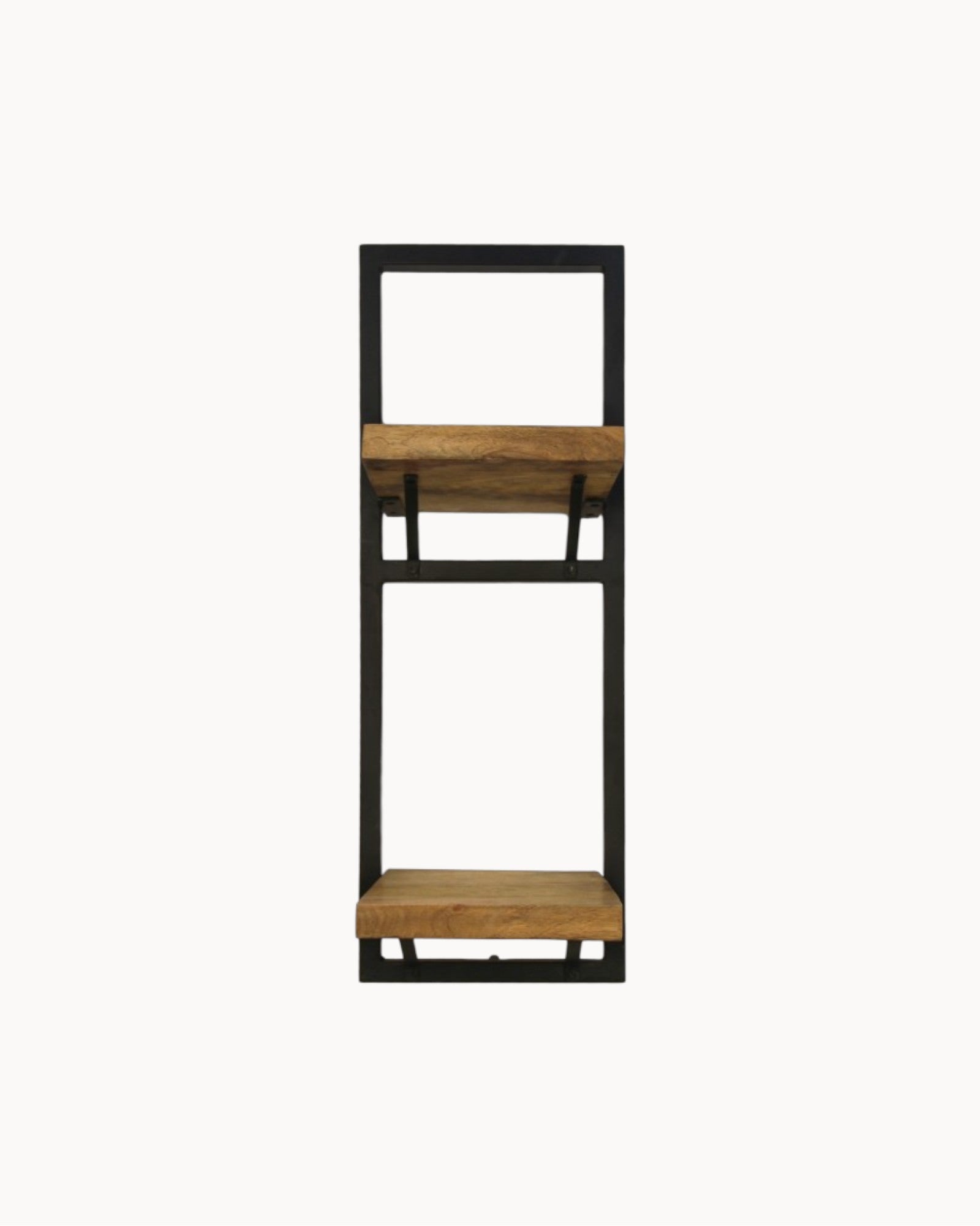 HSM Collection - Wall Shelf Level Shelf - Mango Wood/Metal, Natural/Black