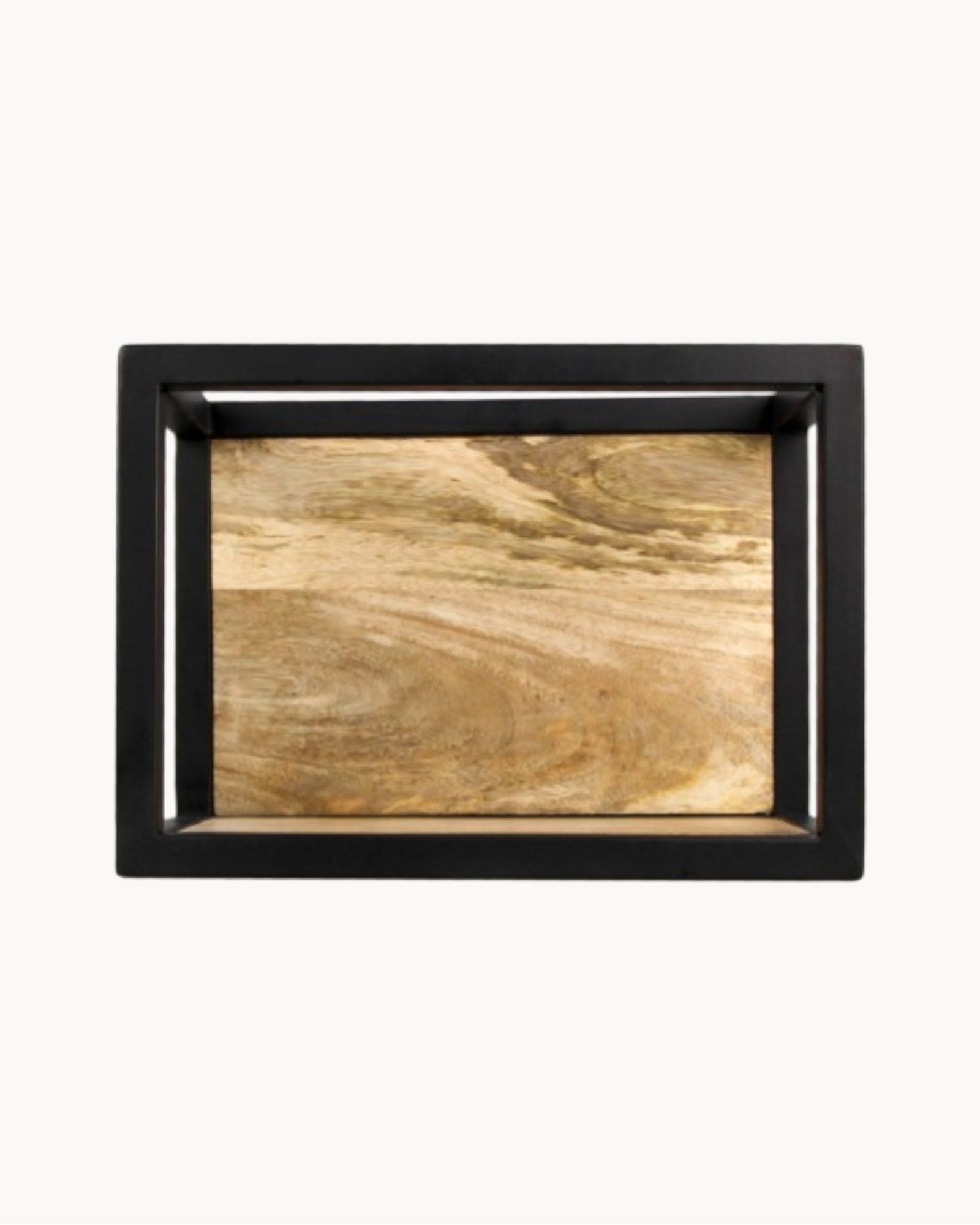 Urban Levels Wall Shelf - Mango Wood Metal - Natural Black - 35x18x25 cm