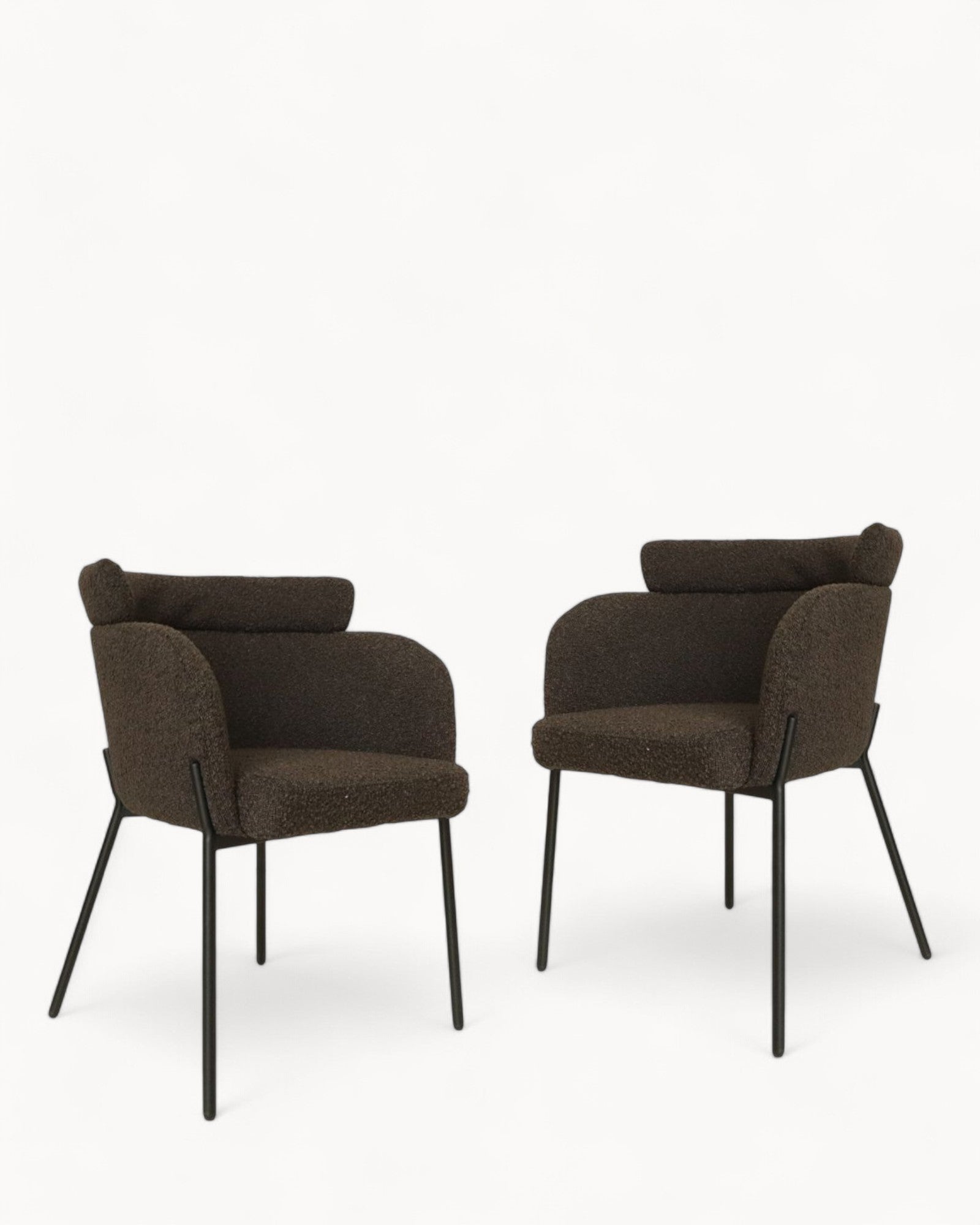 HSM Collection - Luca Dining Chair Set of 2 - Teddy Bouclé Espresso