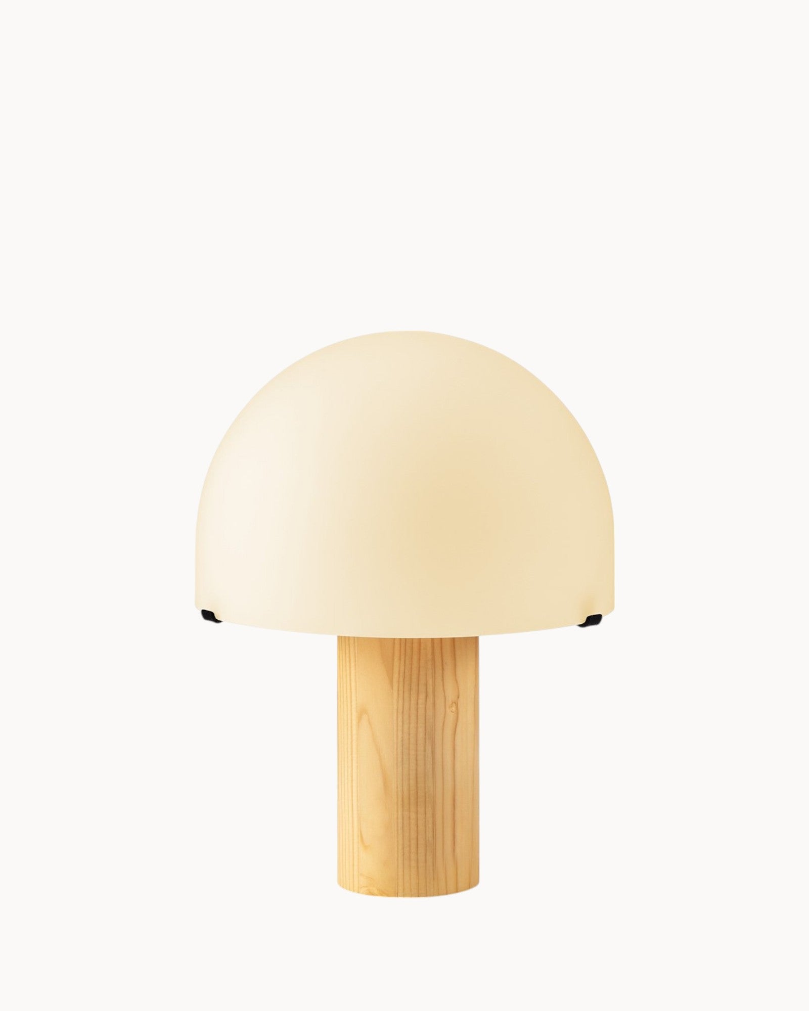 Home Sweet Home Mushroom Table Lamp - White - Glass & Wood - 23x23x28 cm