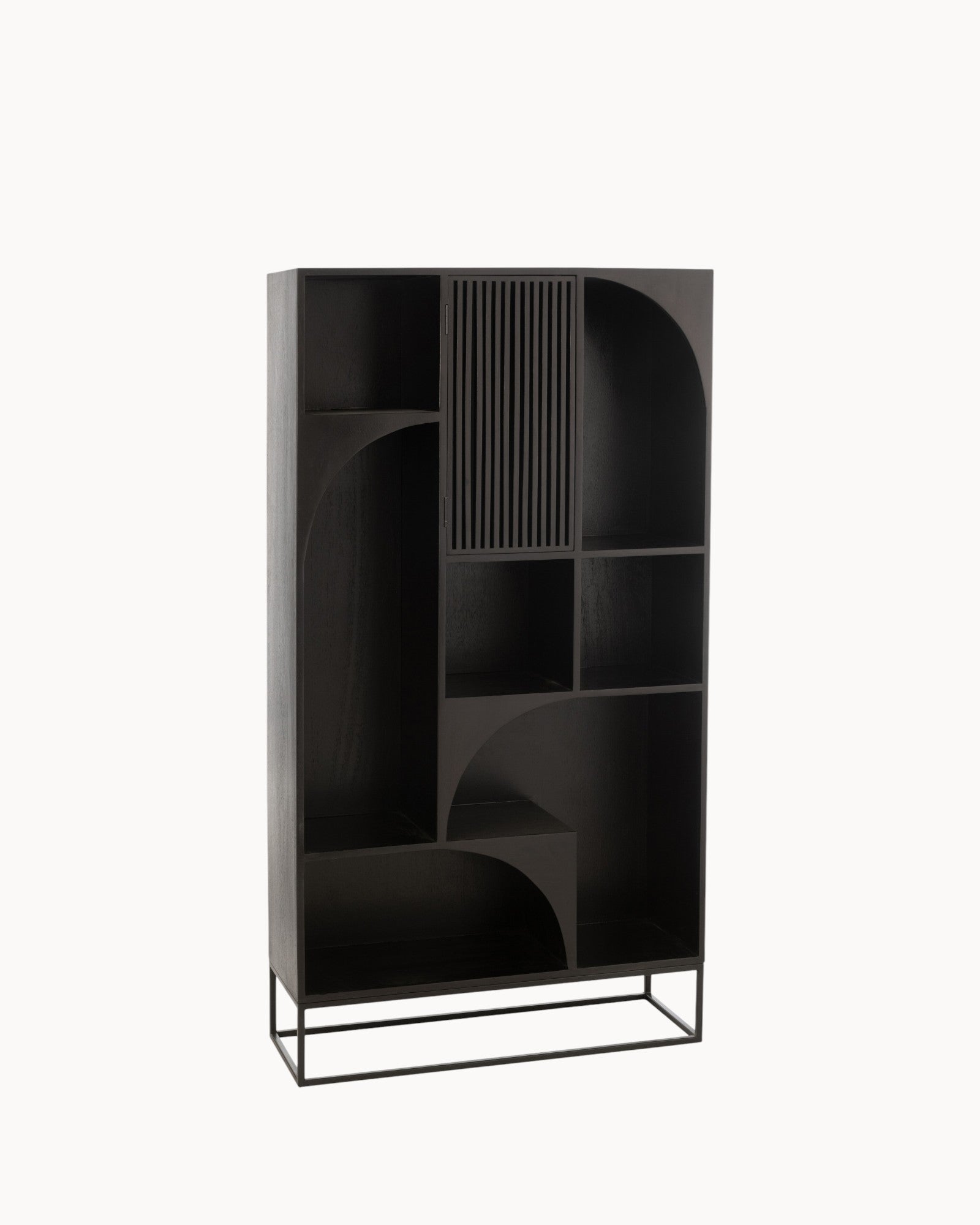 Fashion Shelf - Mango Wood & MDF Black, 168 cm High