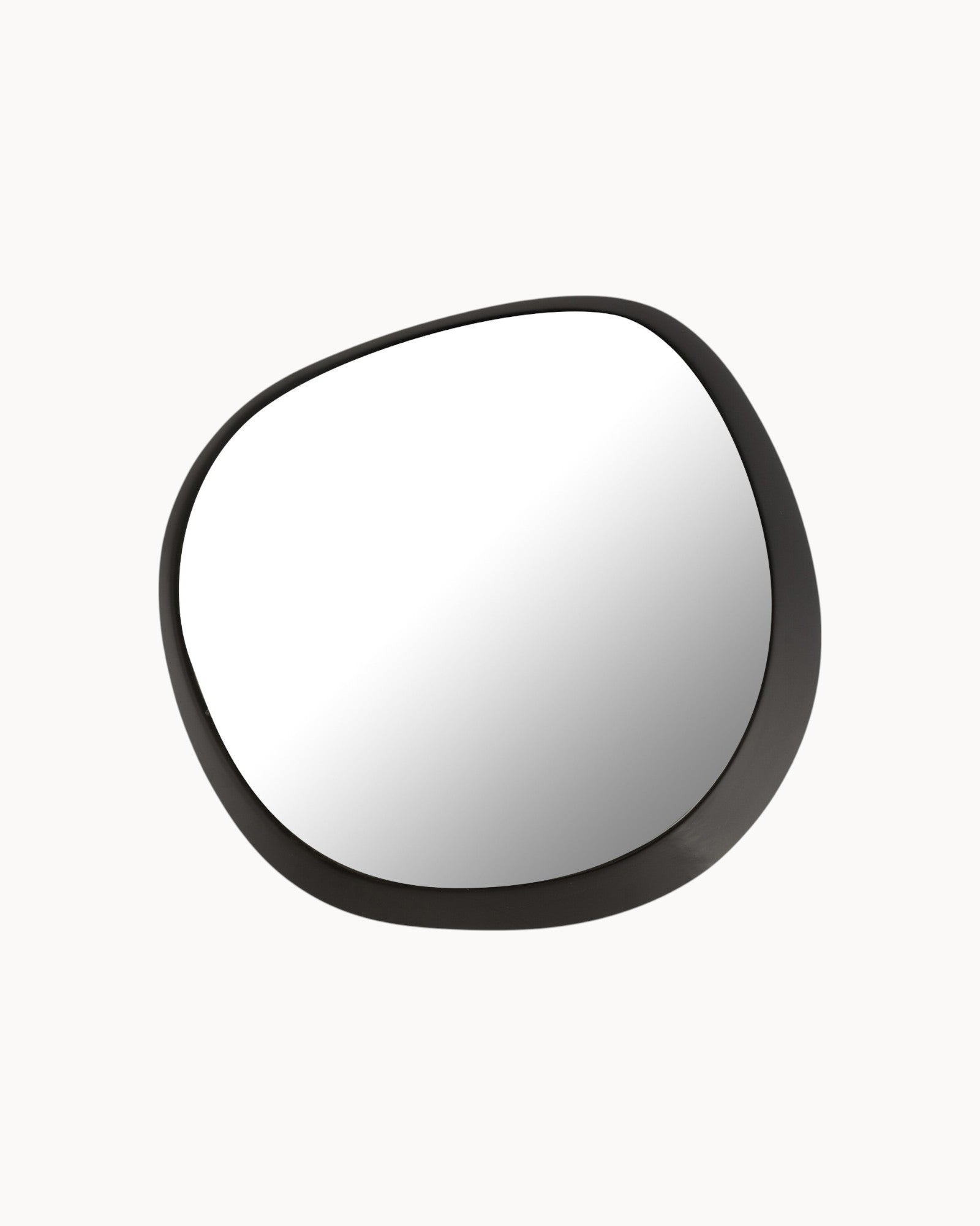 J-Line Wall Mirror - Large, Black, Metal and Glass, 82 cm