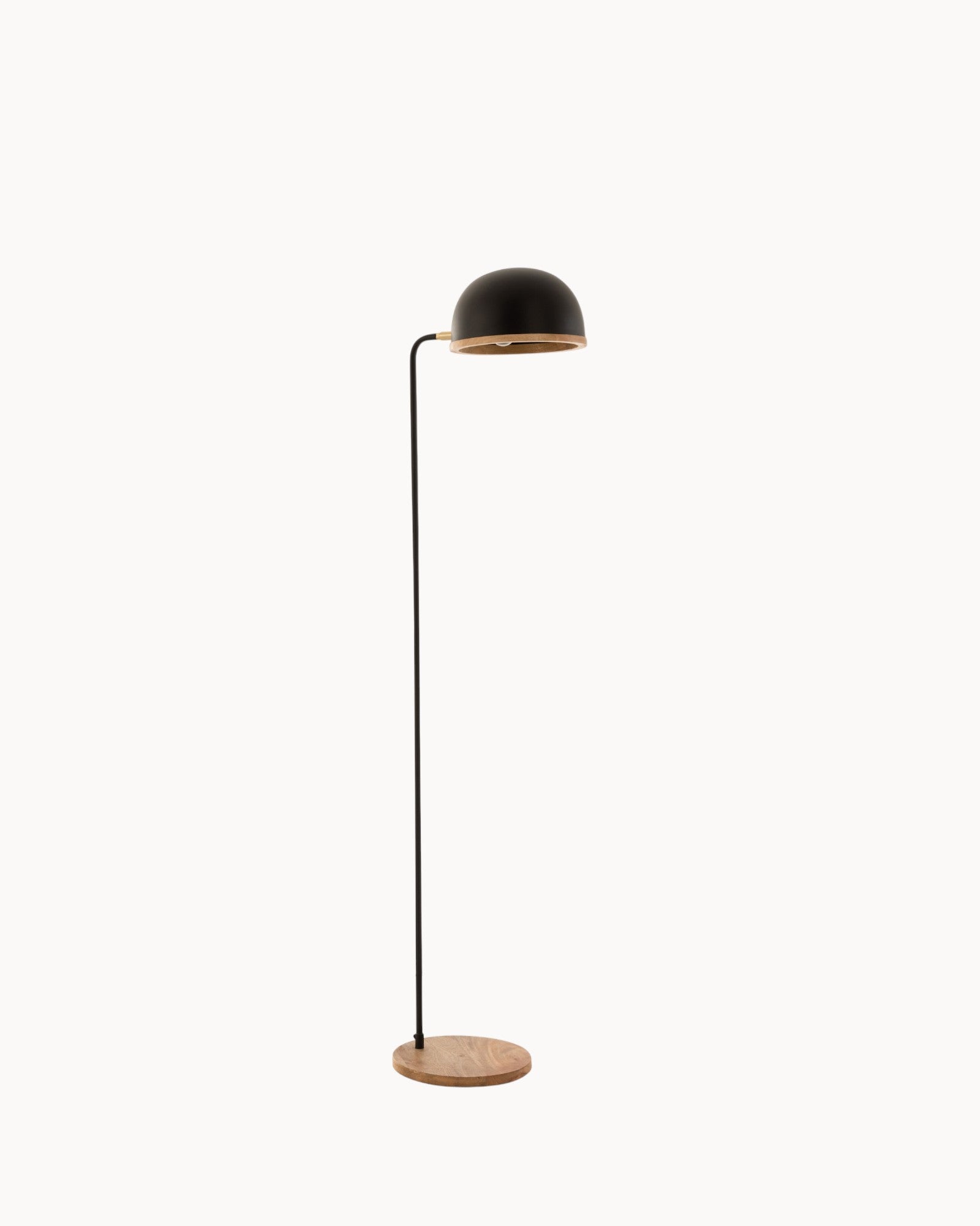 J-Line - Evy Floor Lamp - Black/Natural - Iron & Wood - E14 Socket
