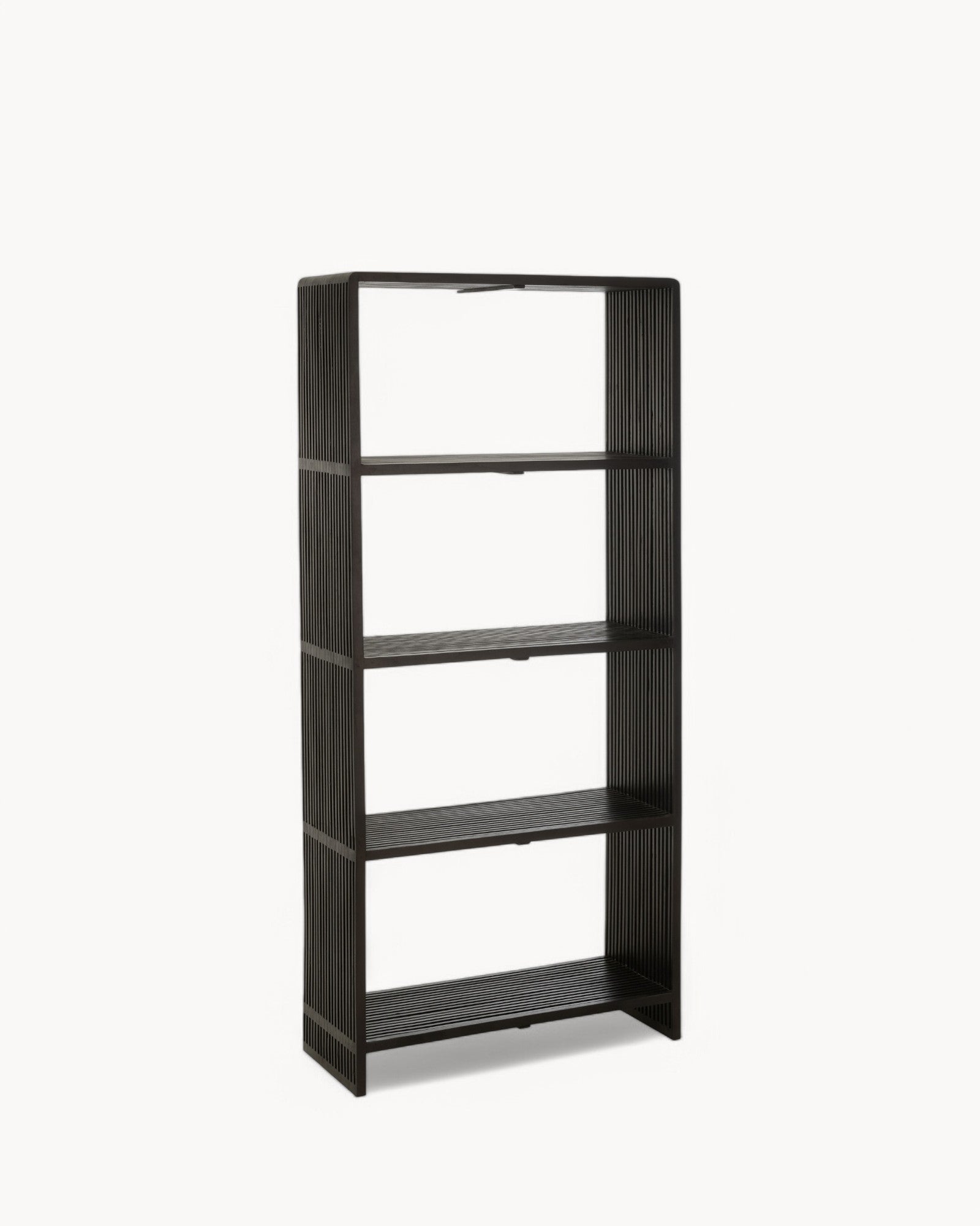 J-Line - Bookcase - 4 Shelves - Recycled Teak - Black Finish - Modern Storage