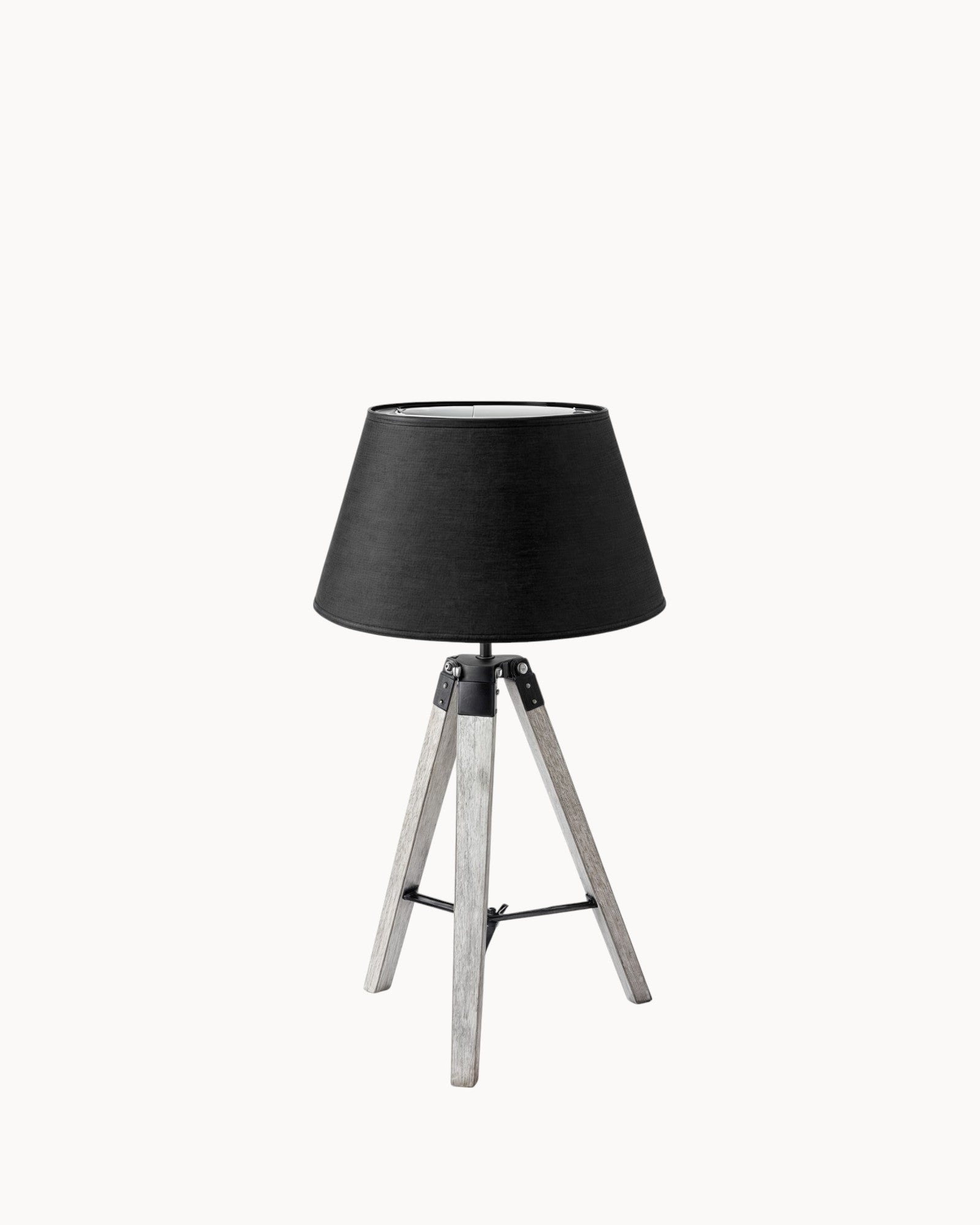HSM – Largo Glow Table Lamp – Wooden Tripod Base – 56 cm Height – E27 Socket