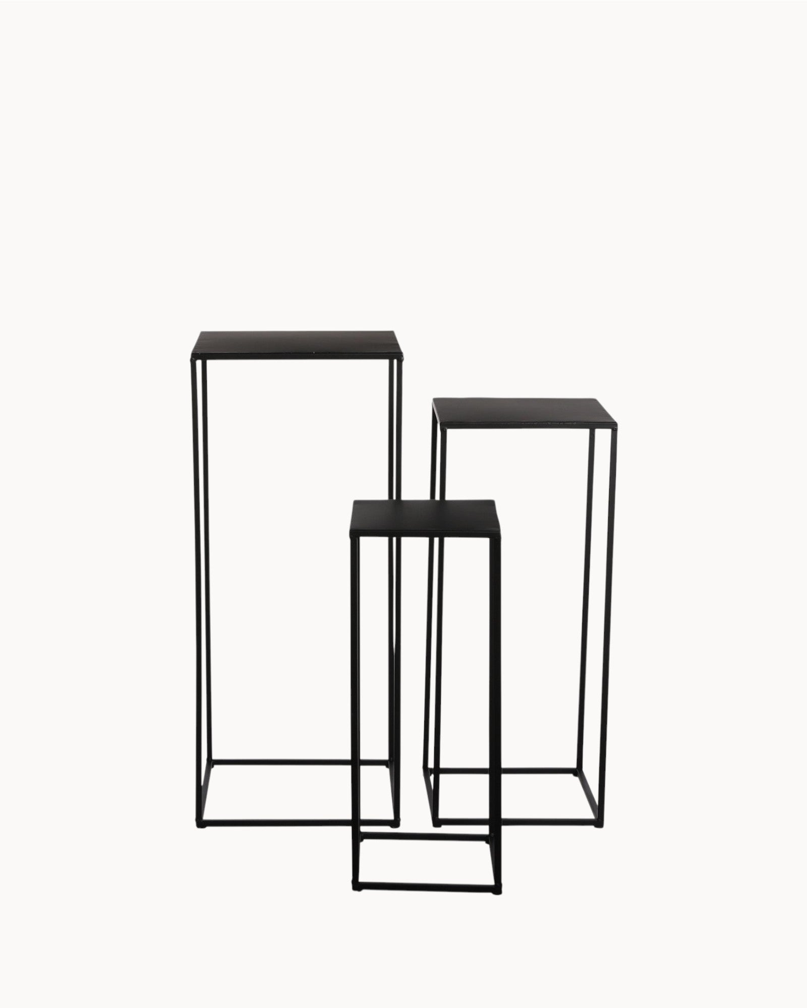 Mica Decorations - Quinty Metal Side Table, Set of 3, Black