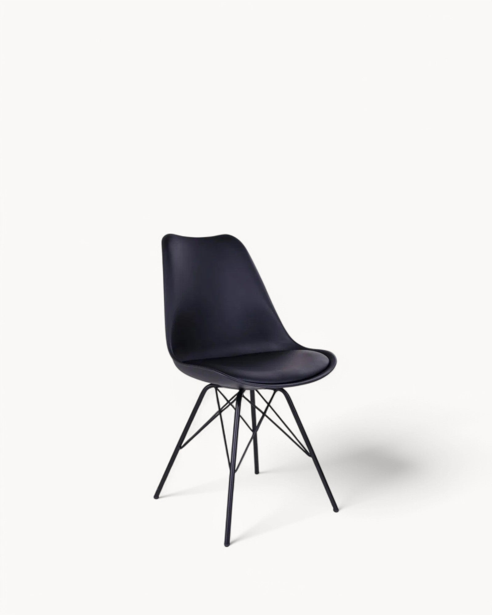 Oslo Dining Chair - Black PU Leather, Metal Legs, Modern, 84cm