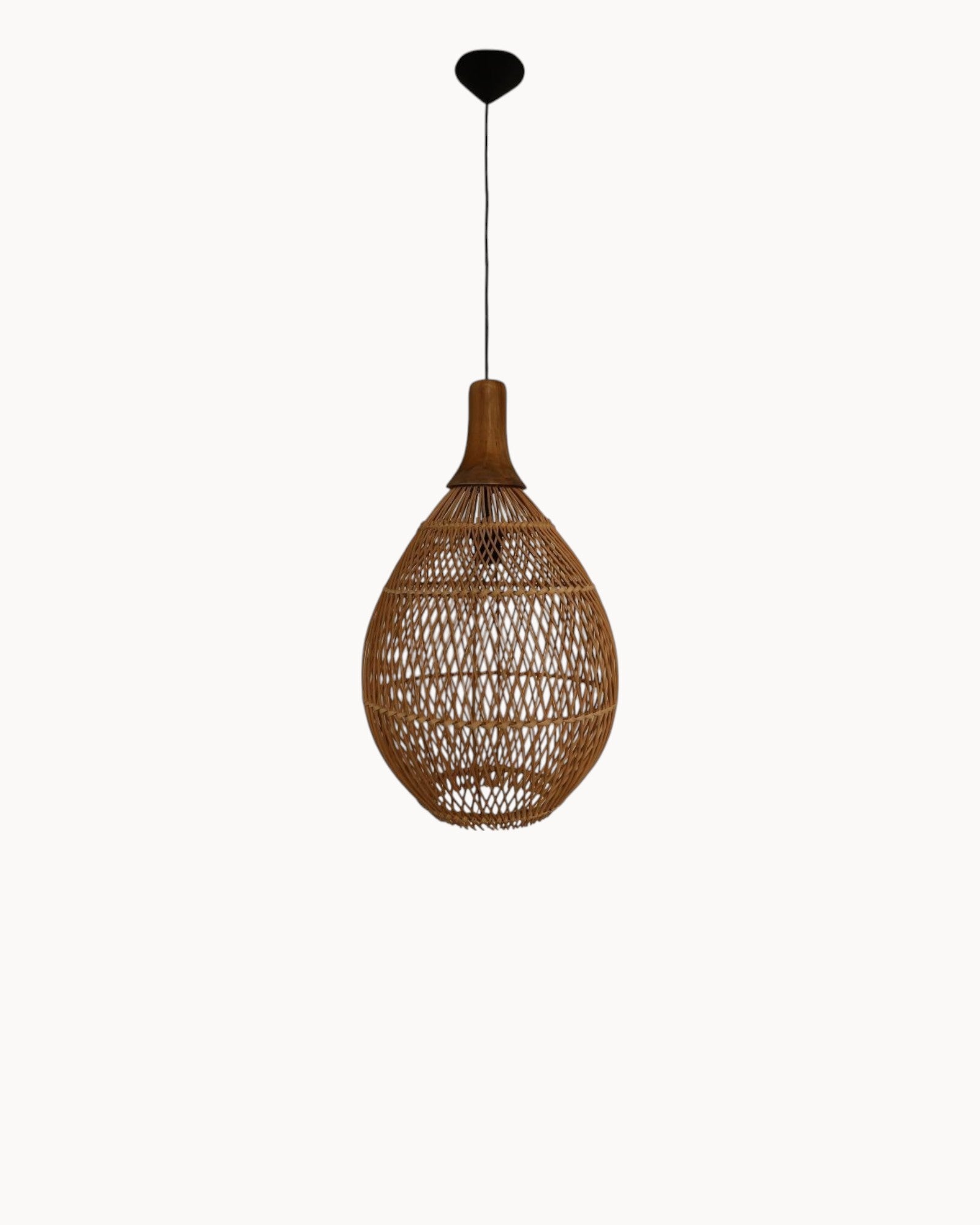 HSM Collection - Pendant Light Rattan Teak 35x35x59 cm - E27 Socket Natural