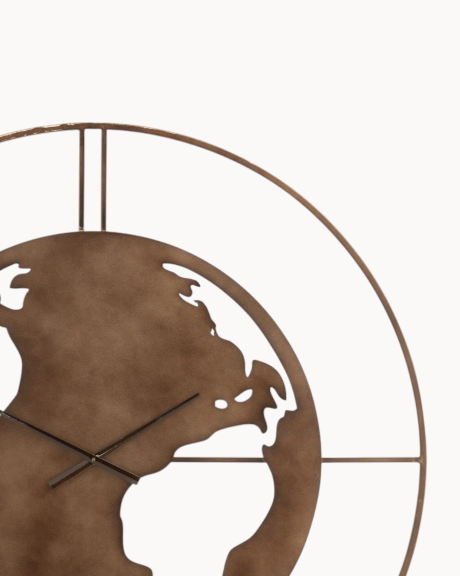 Wanduhr mit Weltkarte - Metall Braun - 90 cm - Industrial Design