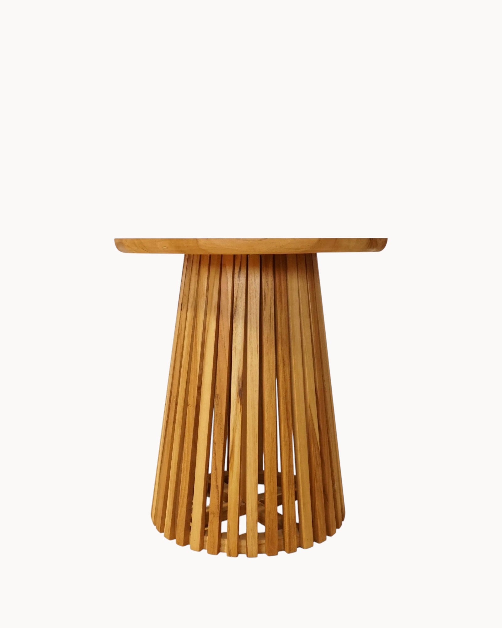 Round Side Table - Natural Oak Veneer - ø40x50 cm - Wood Design