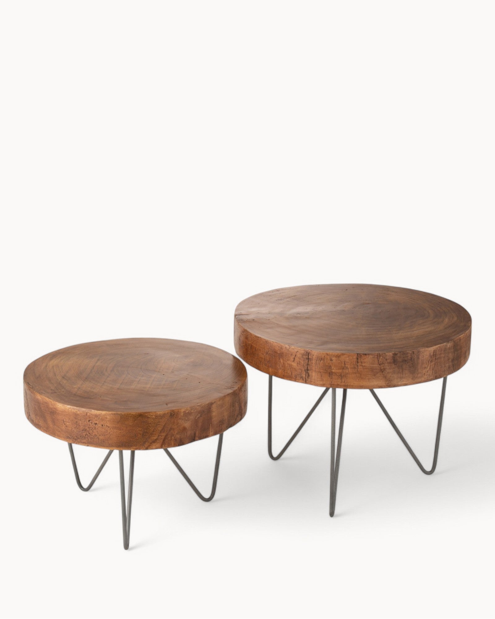 J-Line - Side Table - Set of 2 - Made of Paulownia Wood - Brown