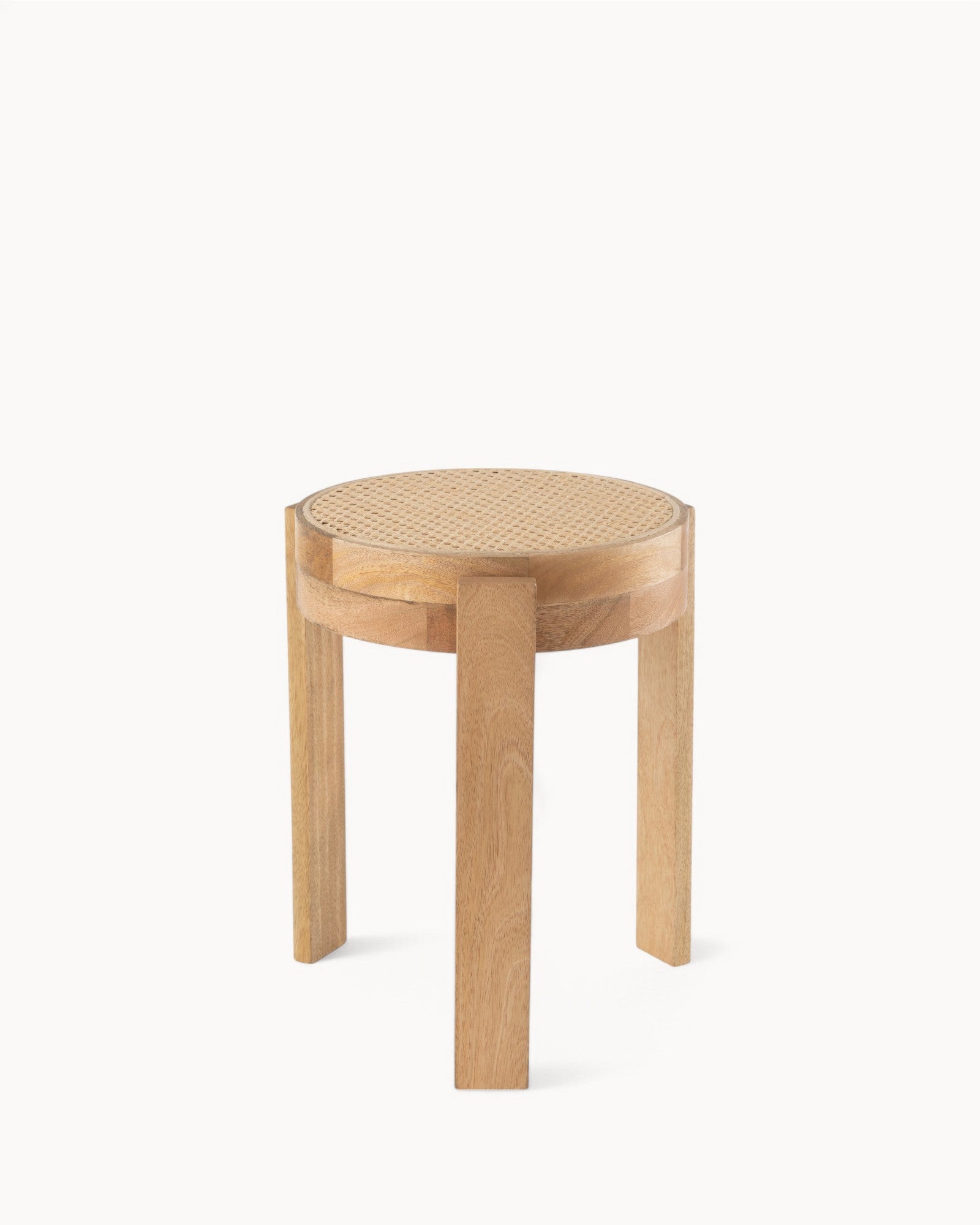 J-Line - Pune Stool - Mango Wood Natural, Rustic Side Stool