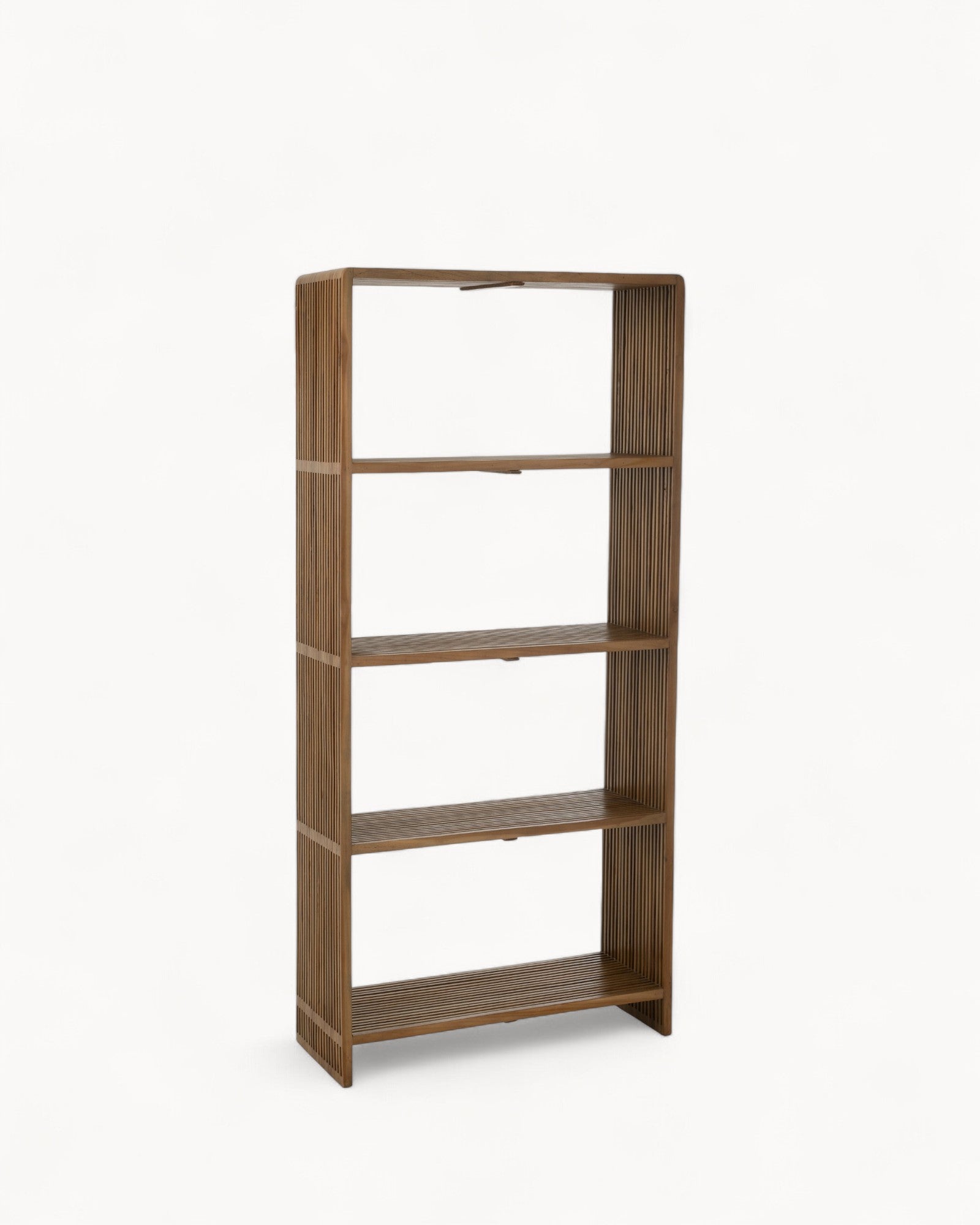 J-Line - Bookcase 4 Shelves - Recycled Teak - Natural Wood - 190cm