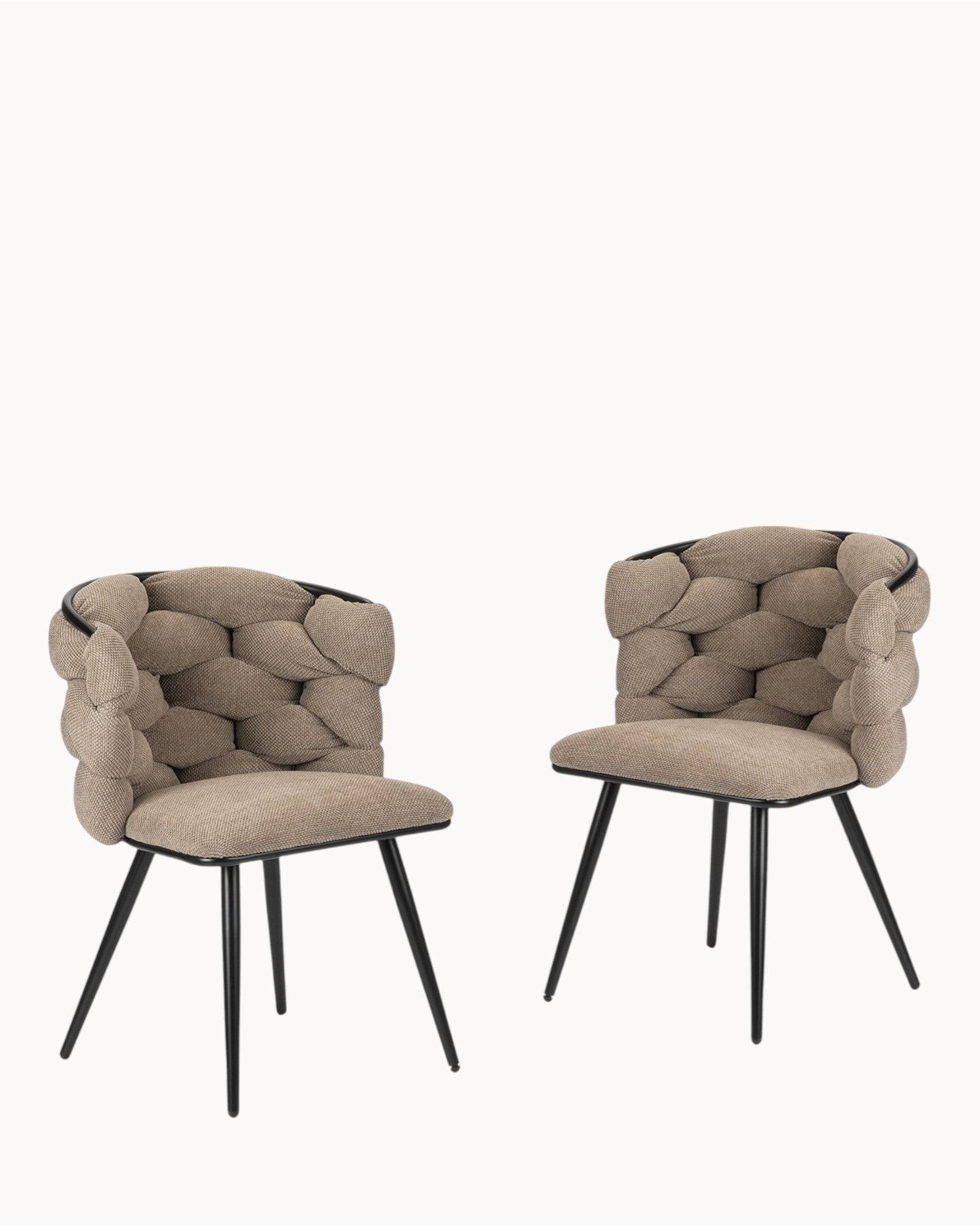 Pole to Pole - Rock Dining Chair Brown, Set of 2, Steel Frame