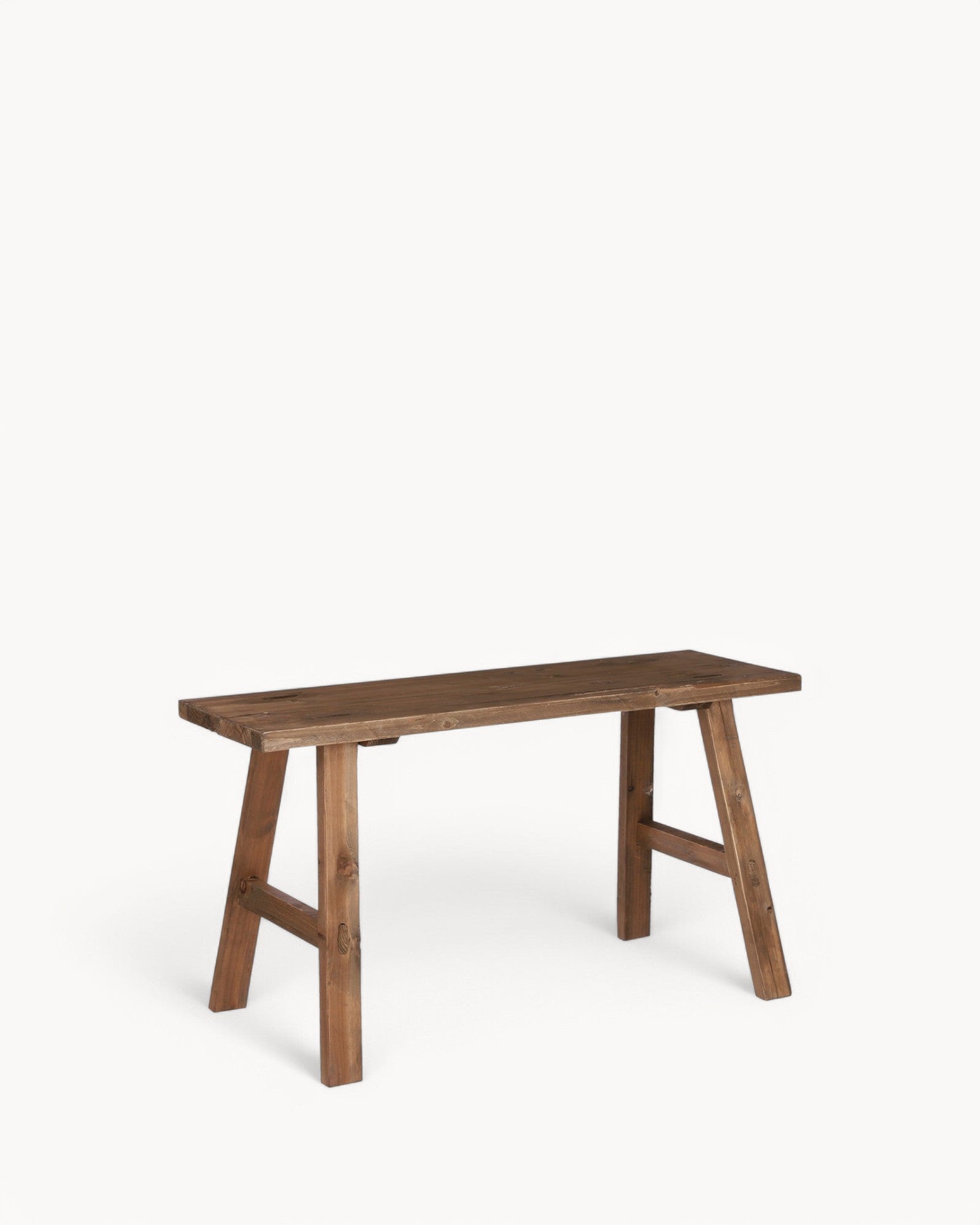 Mica Decorations - Brown Wooden Bench Made from Recycled Wood - L80 x W37 x H44 cm