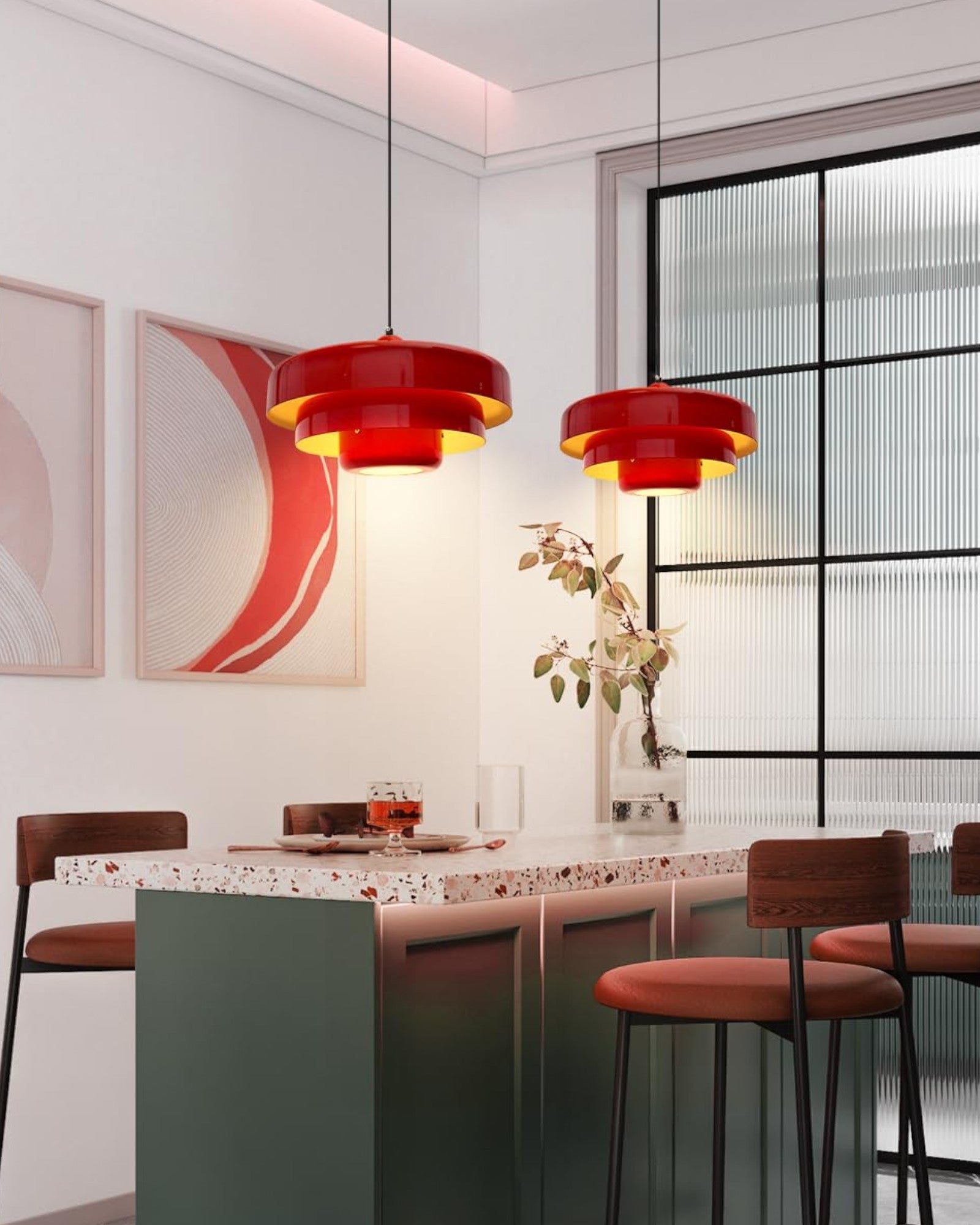 Loft Lampe – Mid-Century Pendelleuchte, Schwarzgold-Finish