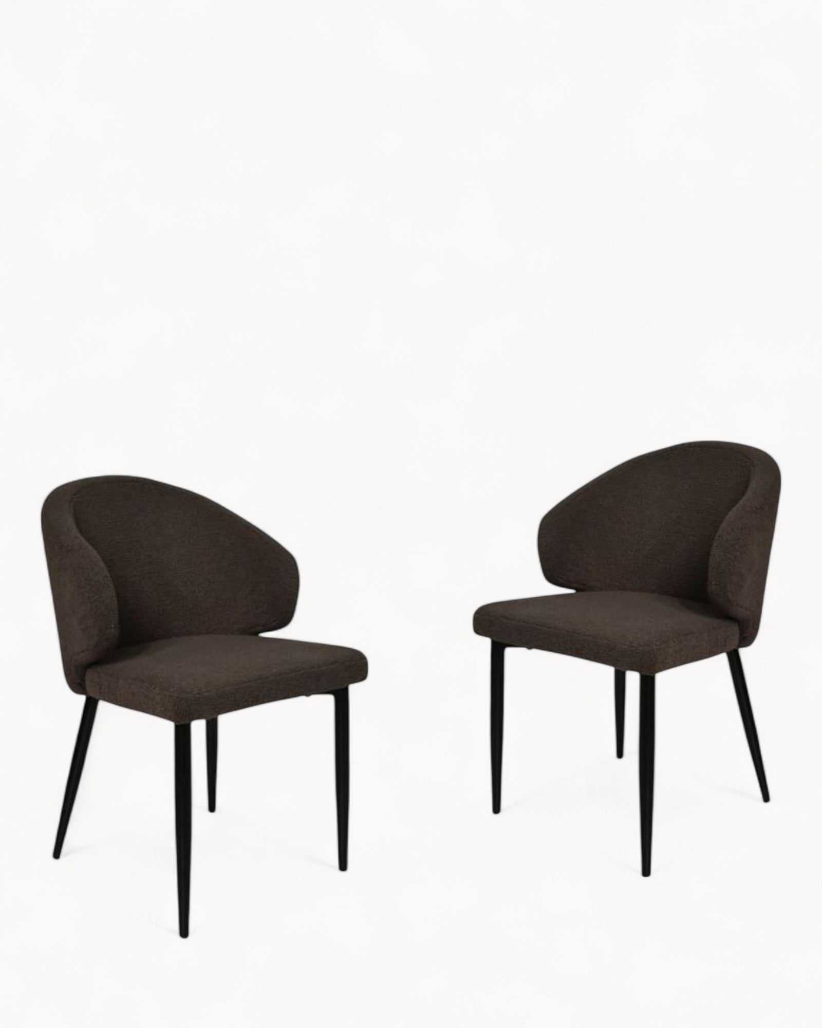 Yuna Dining Chair, Set of 2 - Espresso/Black - Fabric/Metal