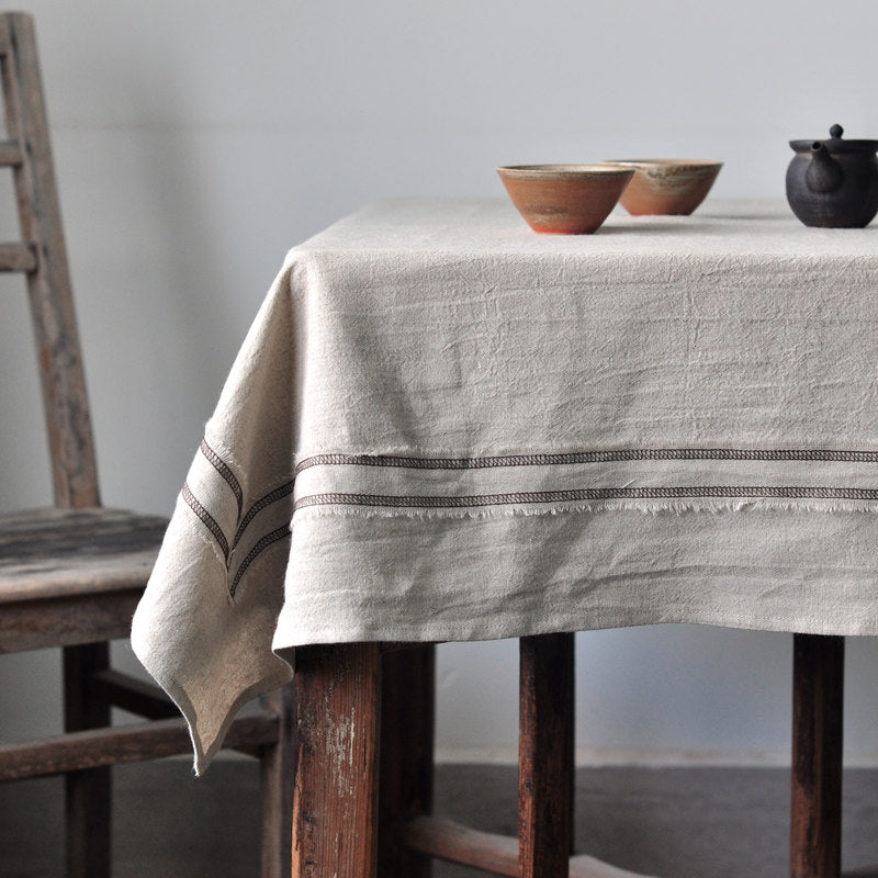Ramie-Cotton Mix Tablecloth with Natural Texture